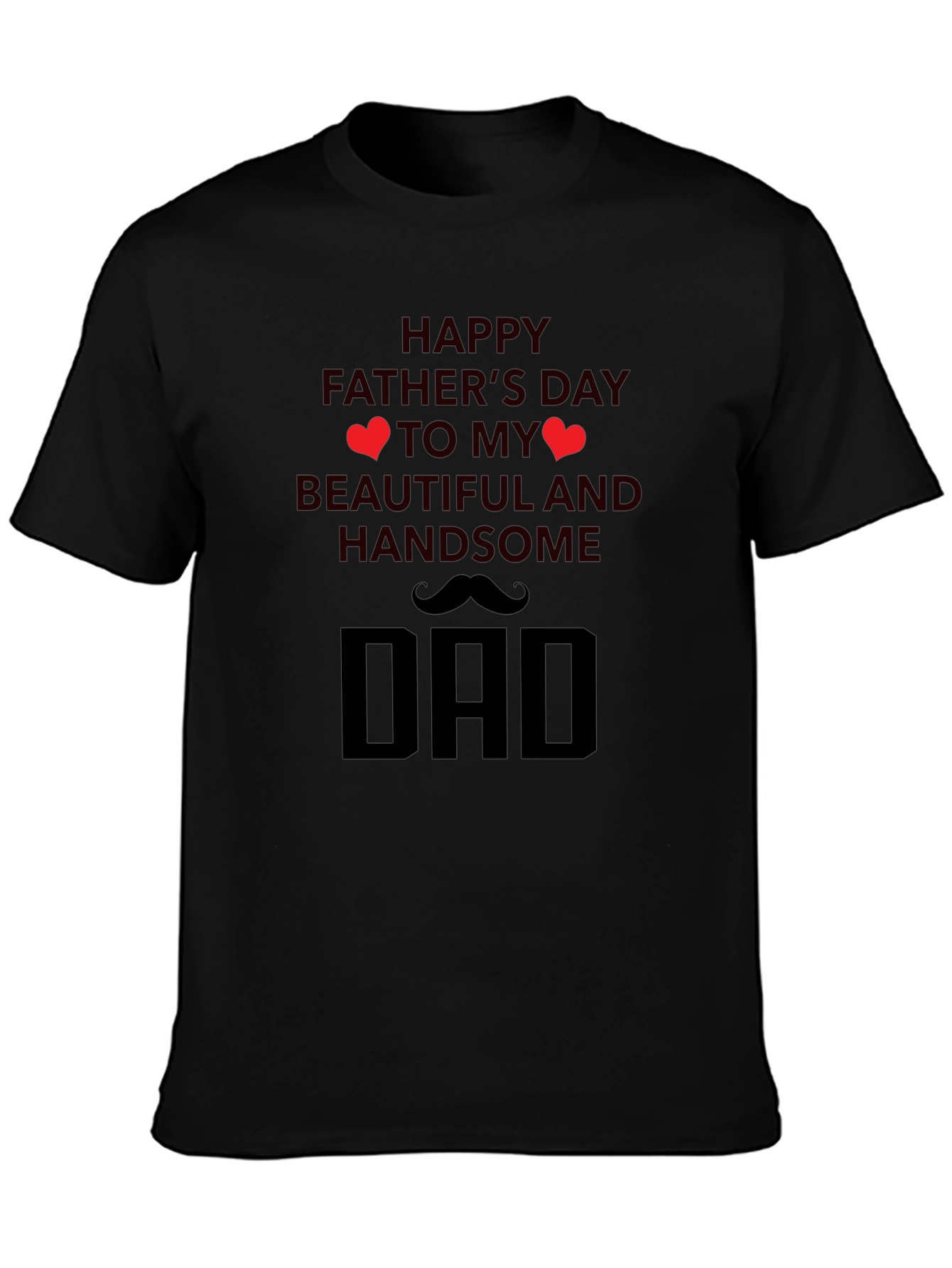Black Happy Father's Day T-Shirt view 3
