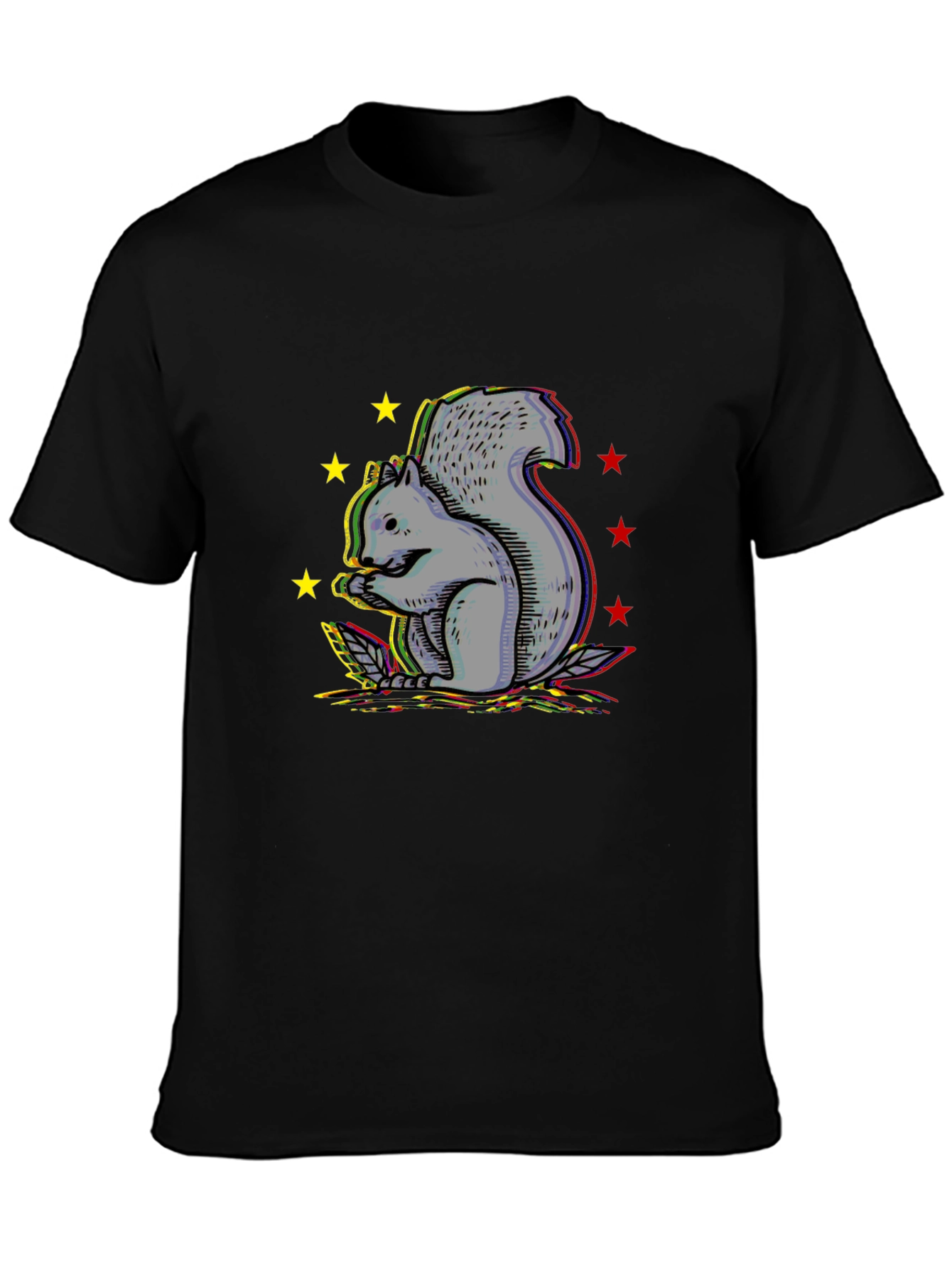 Black Squirrel Graphic Tee - Unisex Cotton Blend Shirt view 3