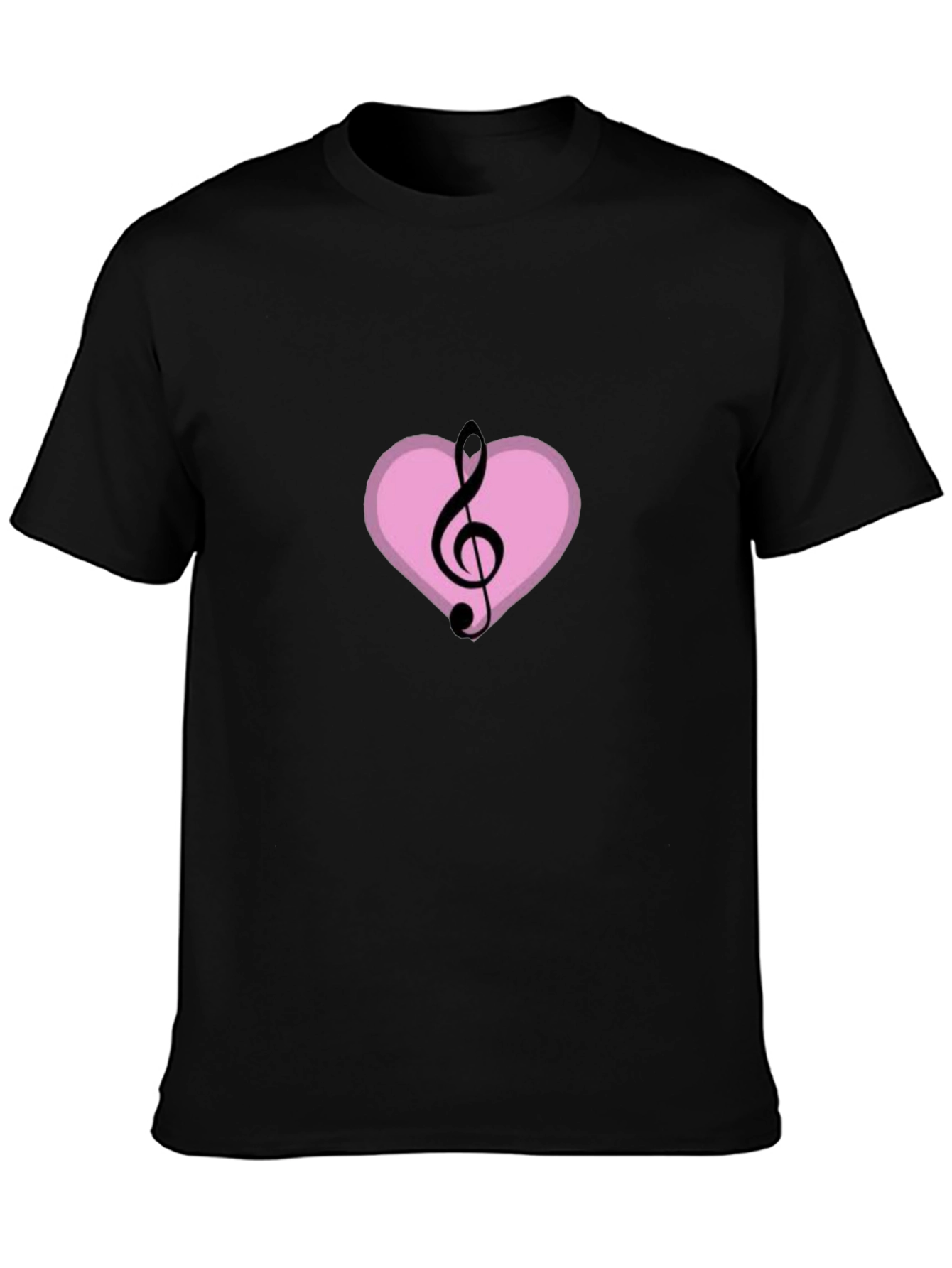 Black Musical Heart T-Shirt - Black Graphic Tee view 3