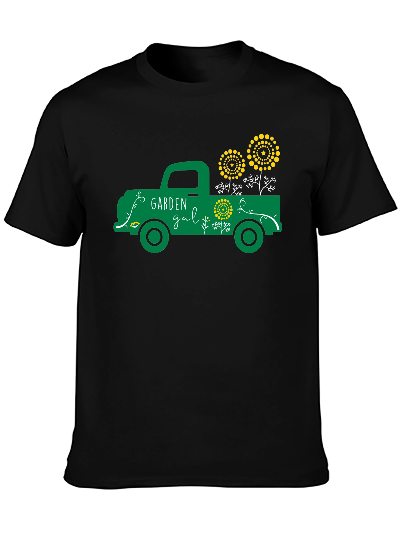 Black Garden Gal Graphic Tee - Vintage Truck Design view 3