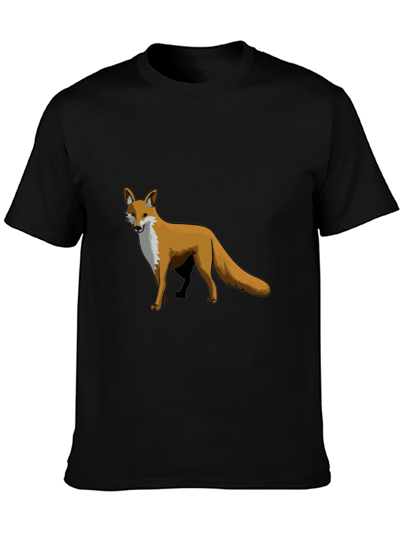 Black Men's Black Fox Graphic T-Shirt view 3