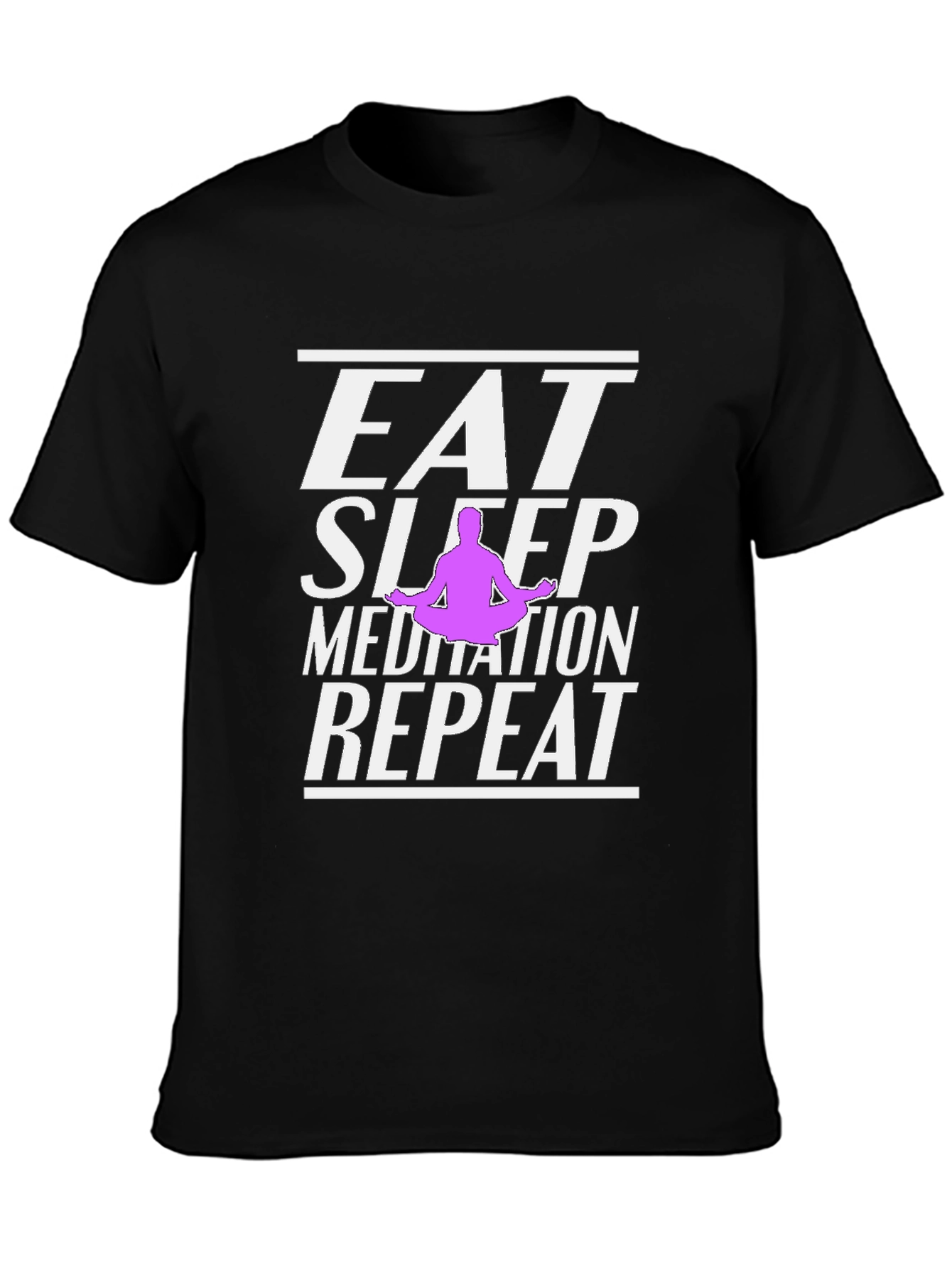 Black Eat Sleep Meditation Repeat Graphic T-Shirt view 3