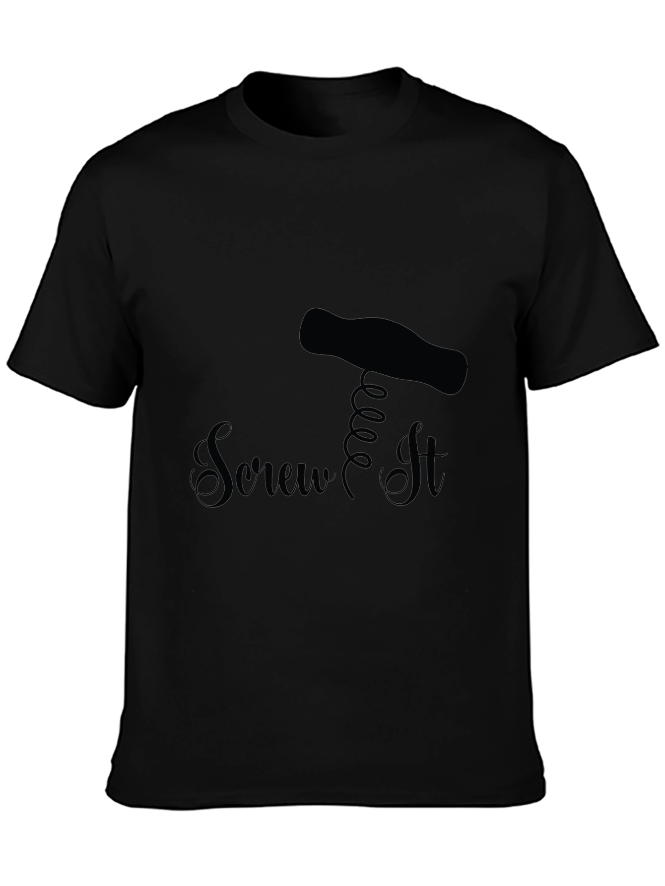 Black Screw It - Funny Black T-Shirt Novelty view 3