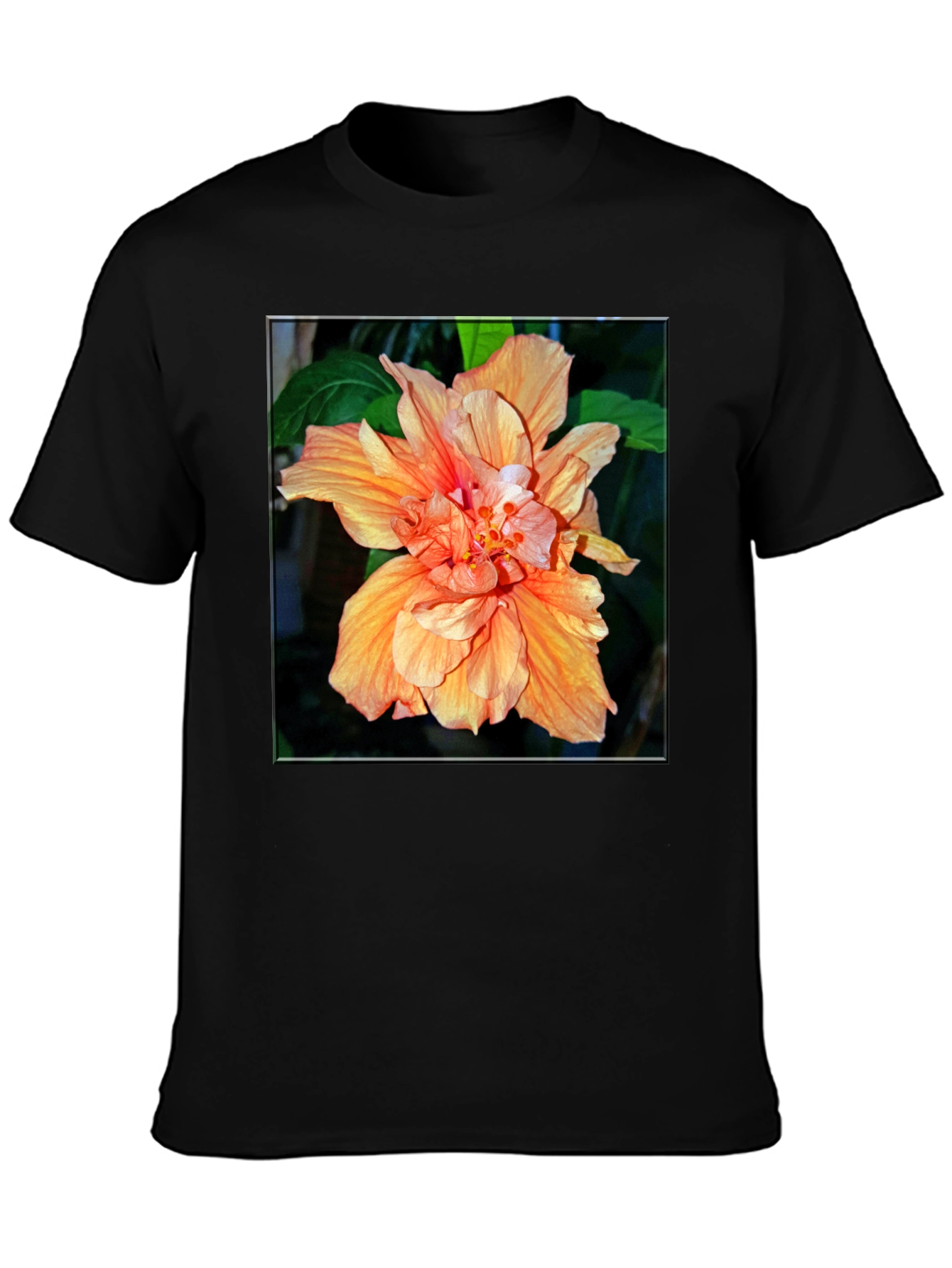 Black Floral Print Black T-Shirt view 3