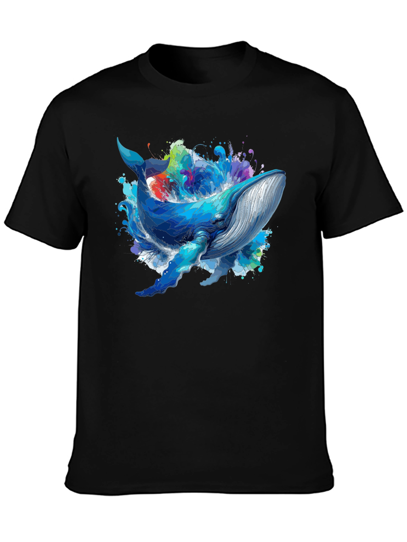 Whale Graphic Tee - Black Unisex T-Shirt - 3