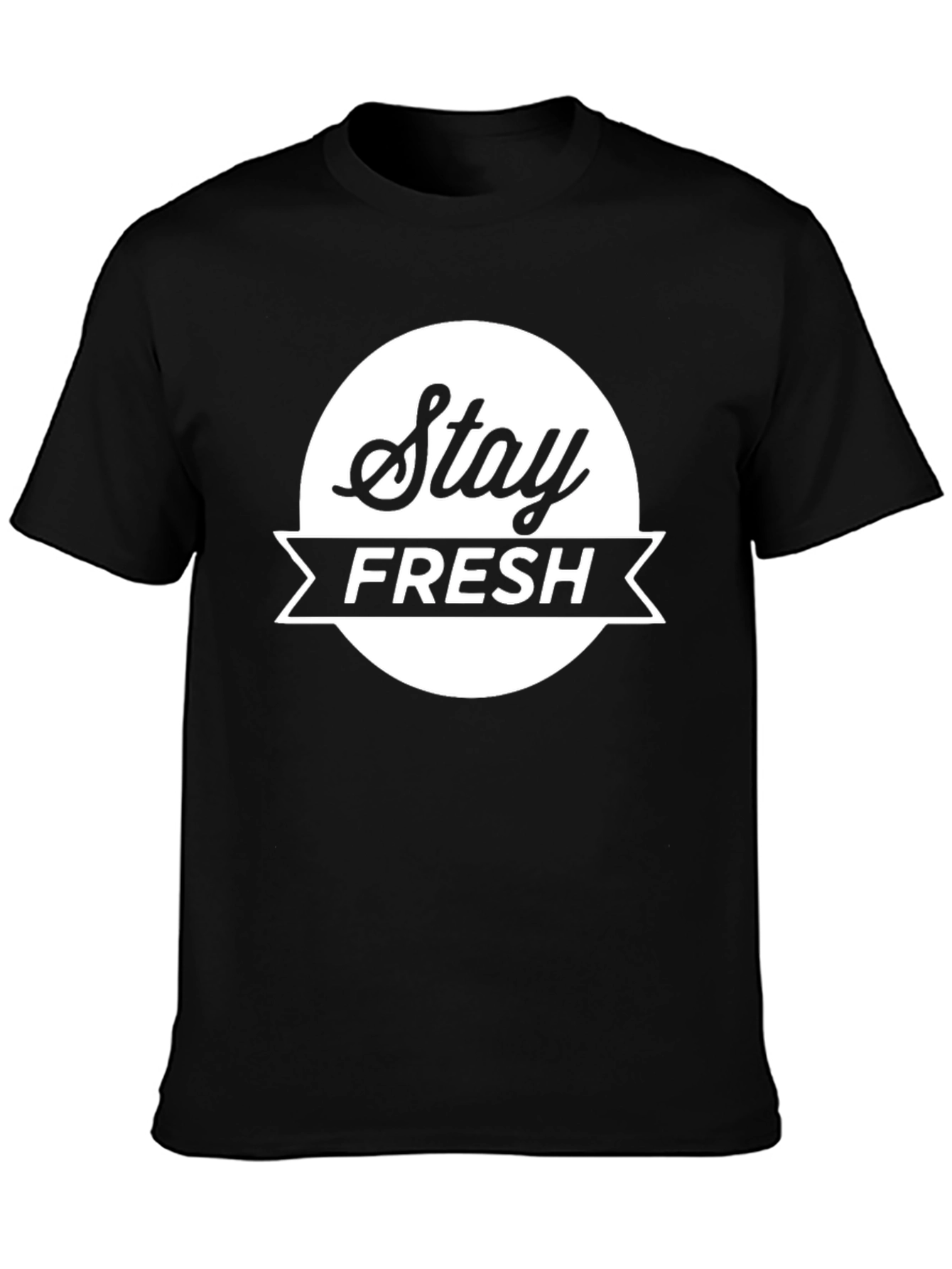 Black Stay Fresh Graphic Print Black T-Shirt view 3