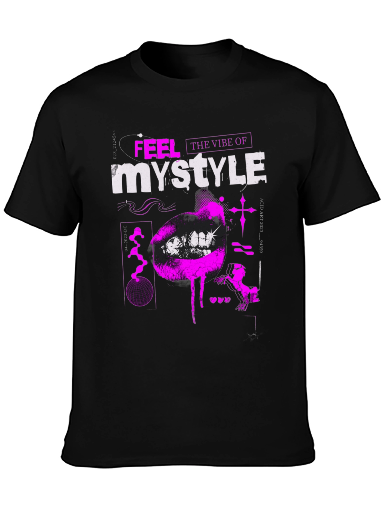 Black Trendy Black T-Shirt with Bold Graphic Print view 3
