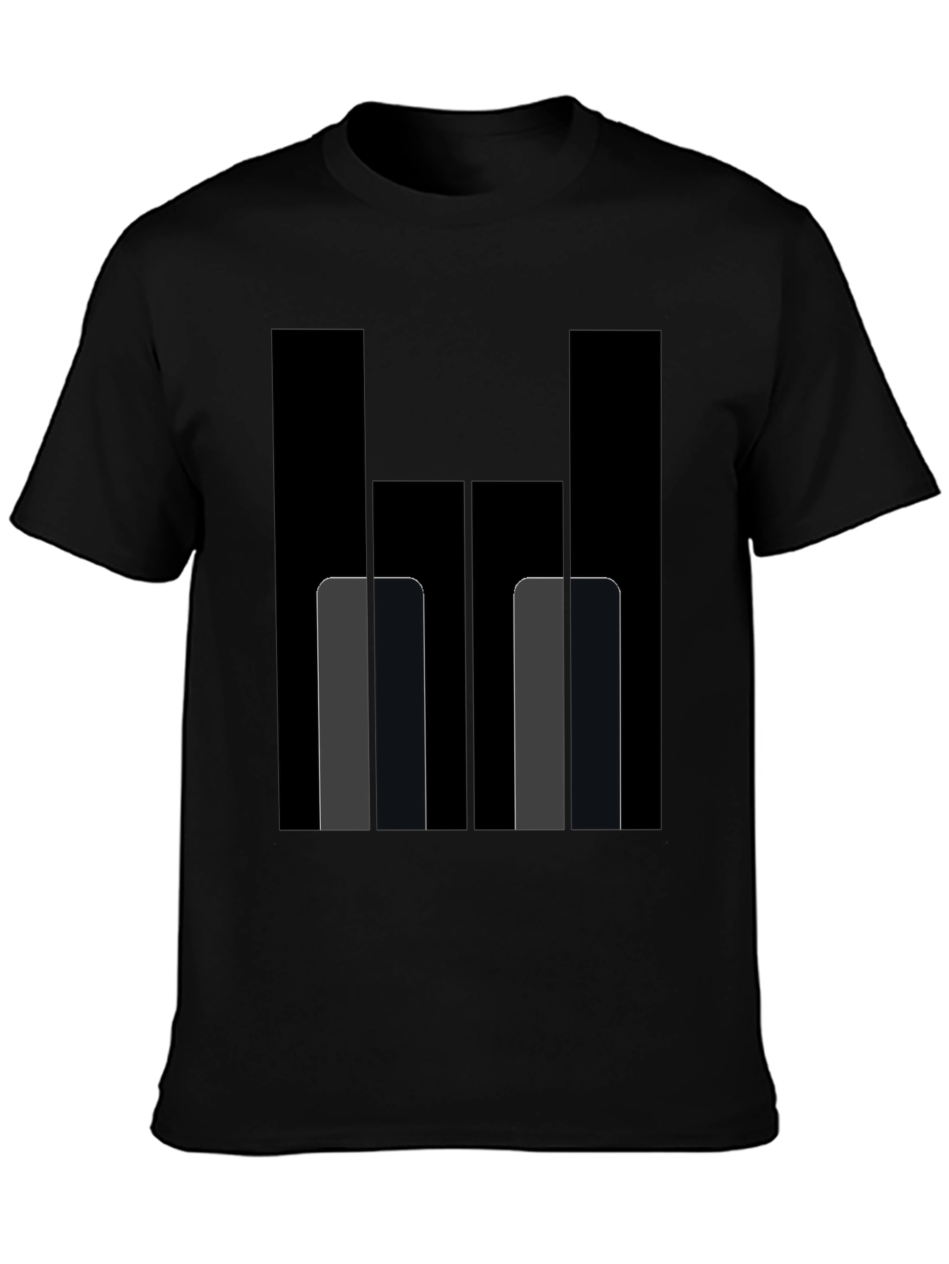 Black Modern Geometric Black Tee view 3