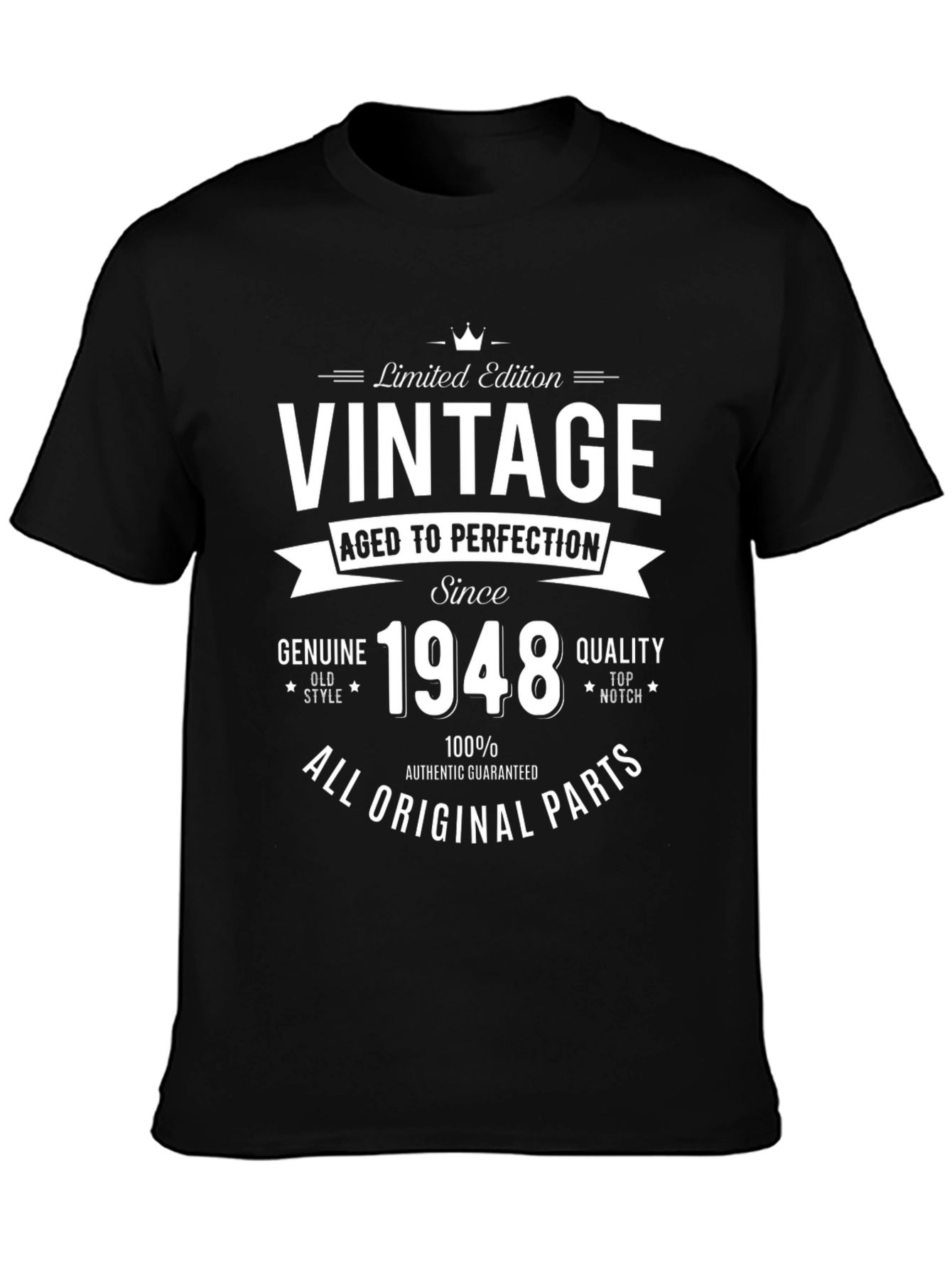 Black Vintage 1948 Limited Edition T-Shirt view 3