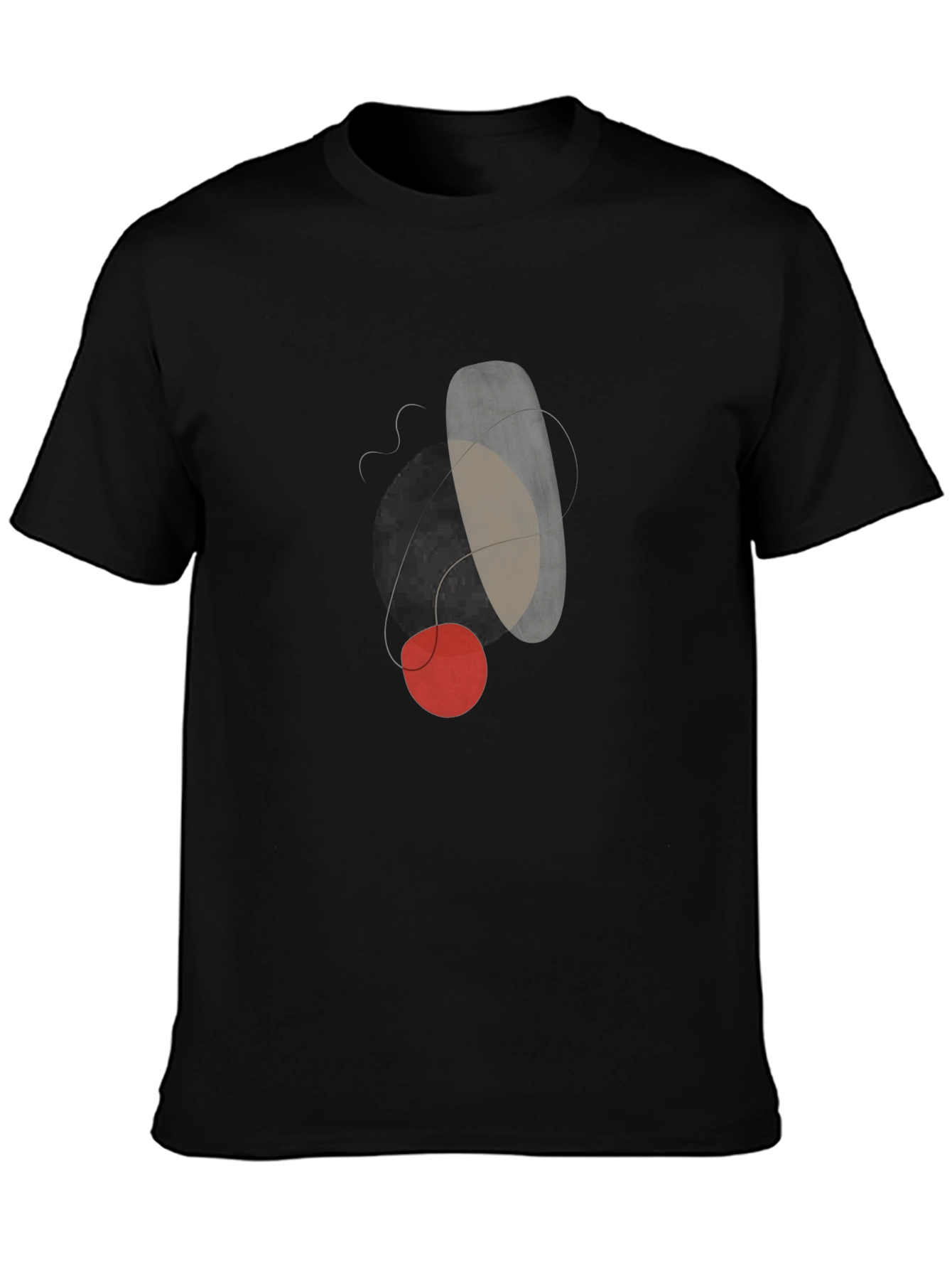 Black Abstract Art Graphic T-Shirt - Modern Casual Tee view 3