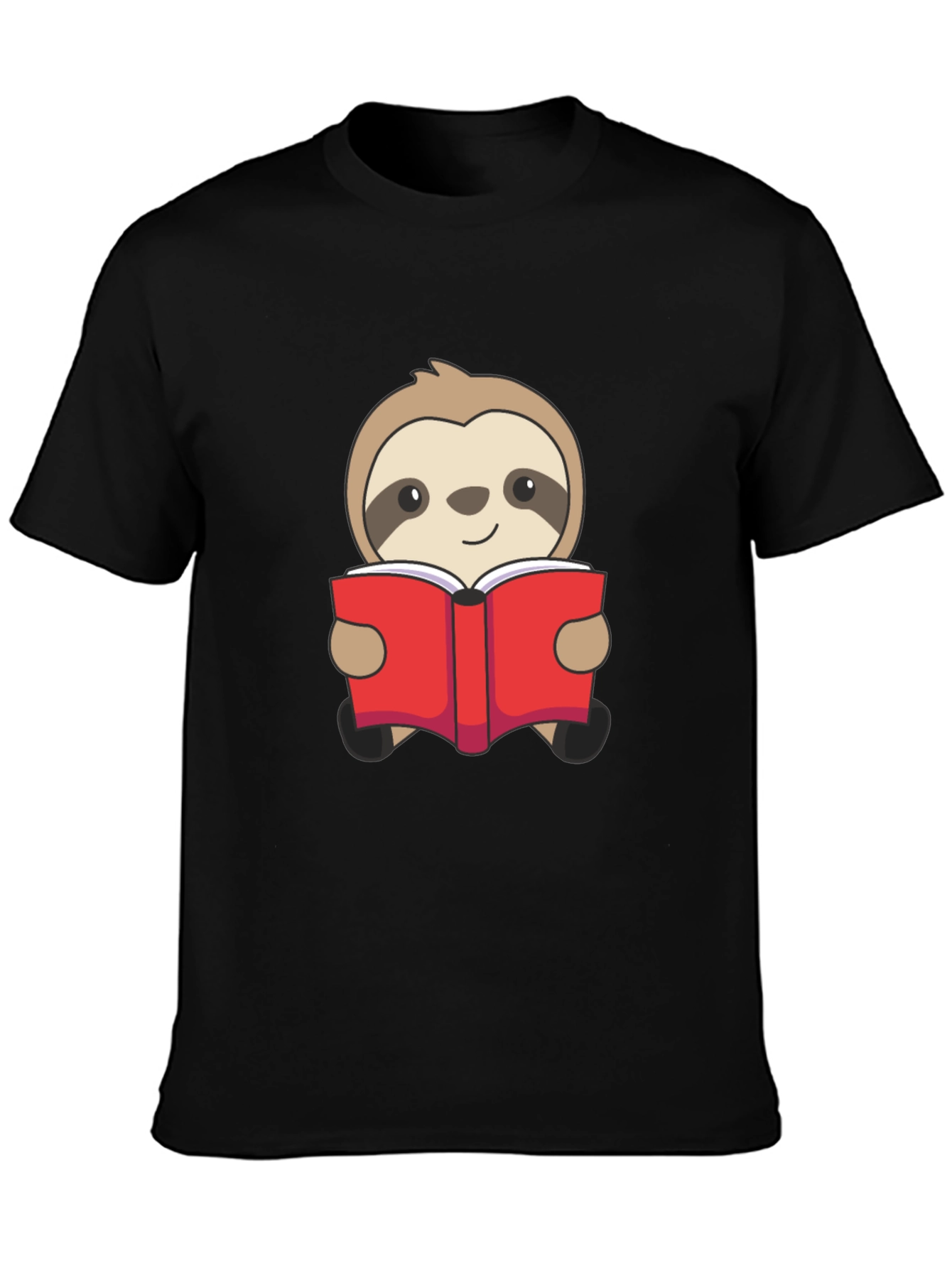 Black Sloth Reading Book Graphic T-Shirt - Black view 3