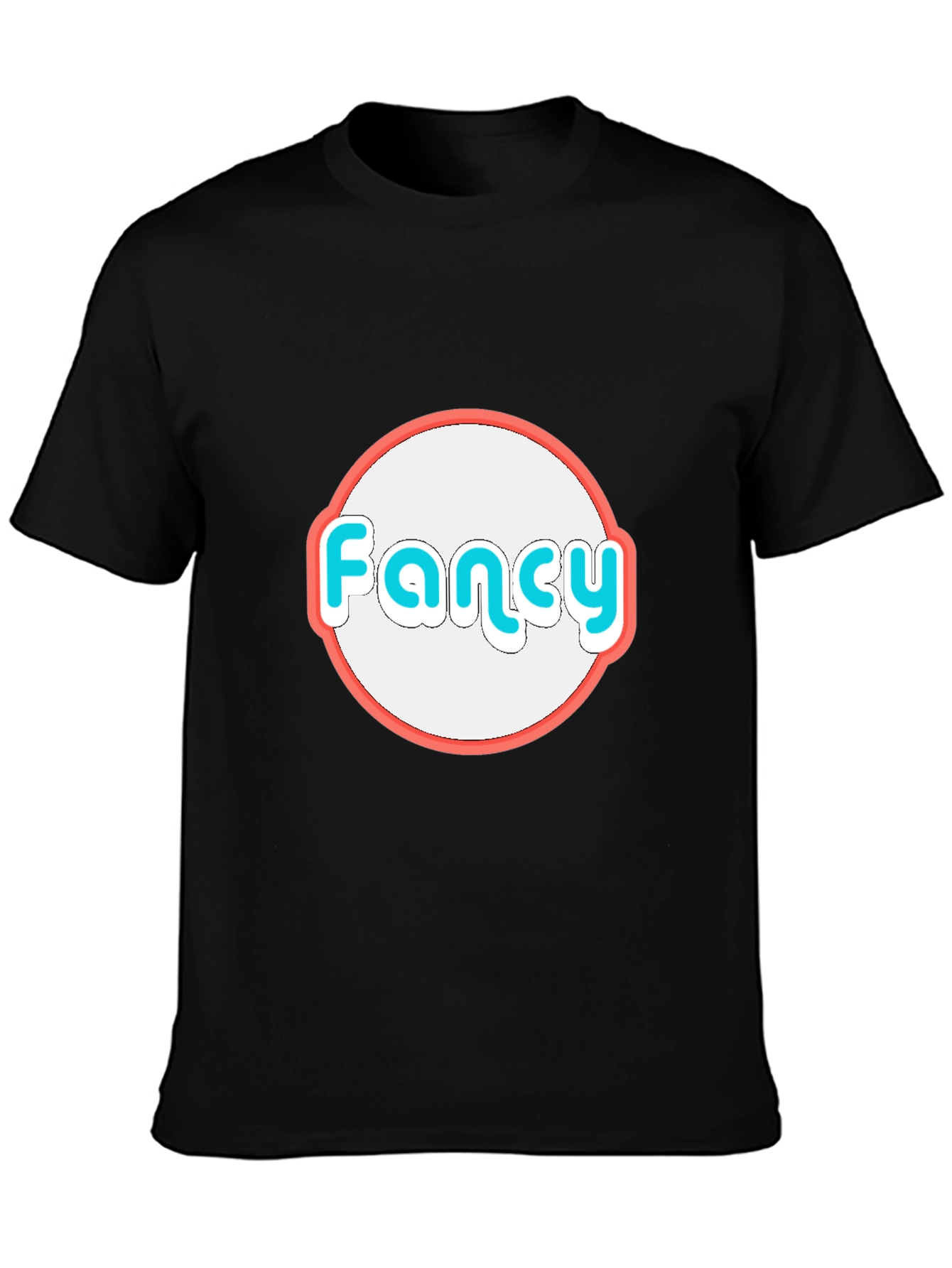 Black Fancy Graphic Tee - Black Cotton Blend view 3