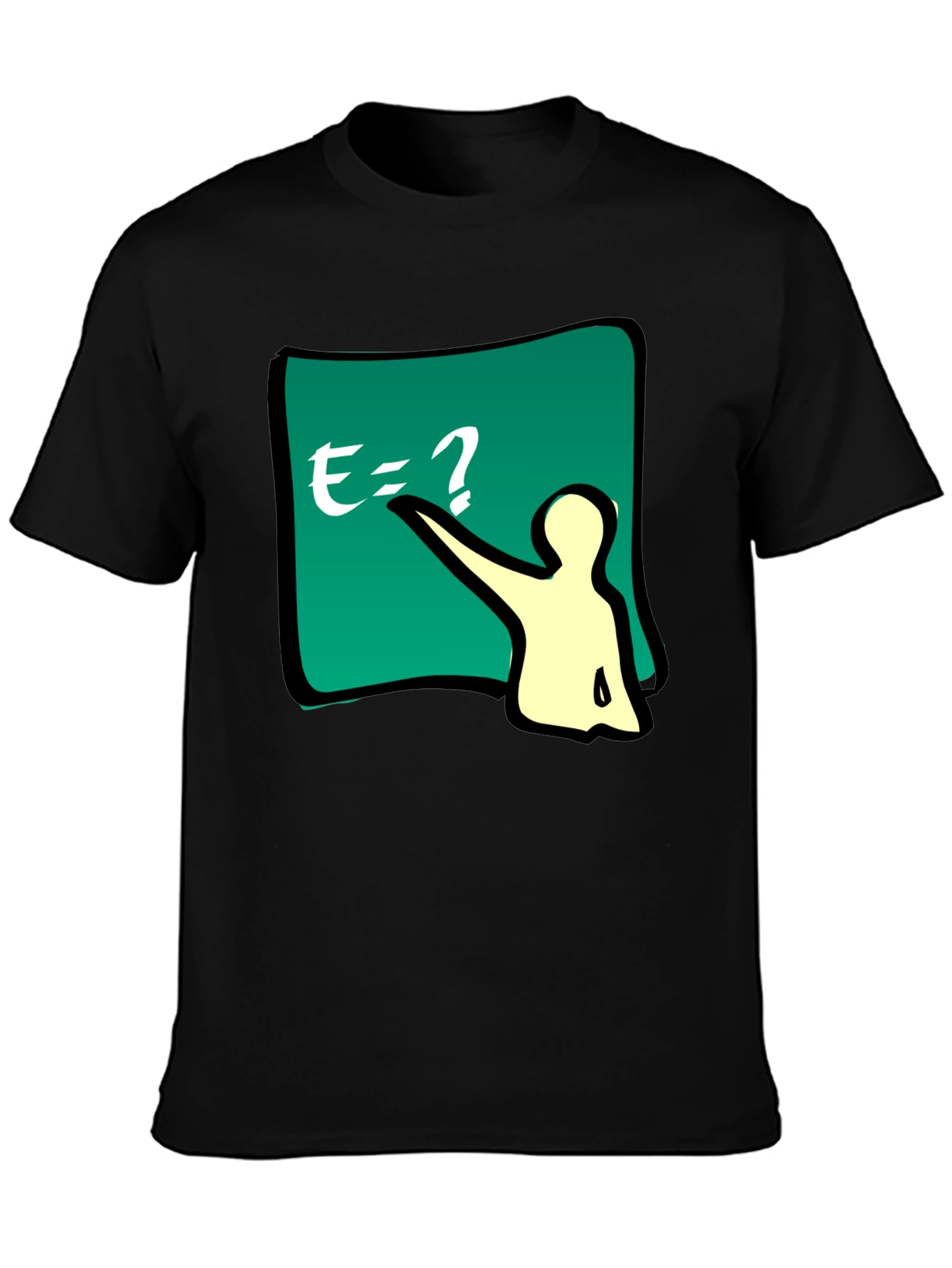 Black Funny E=? Equation T-Shirt - Smart Casual Wear view 3