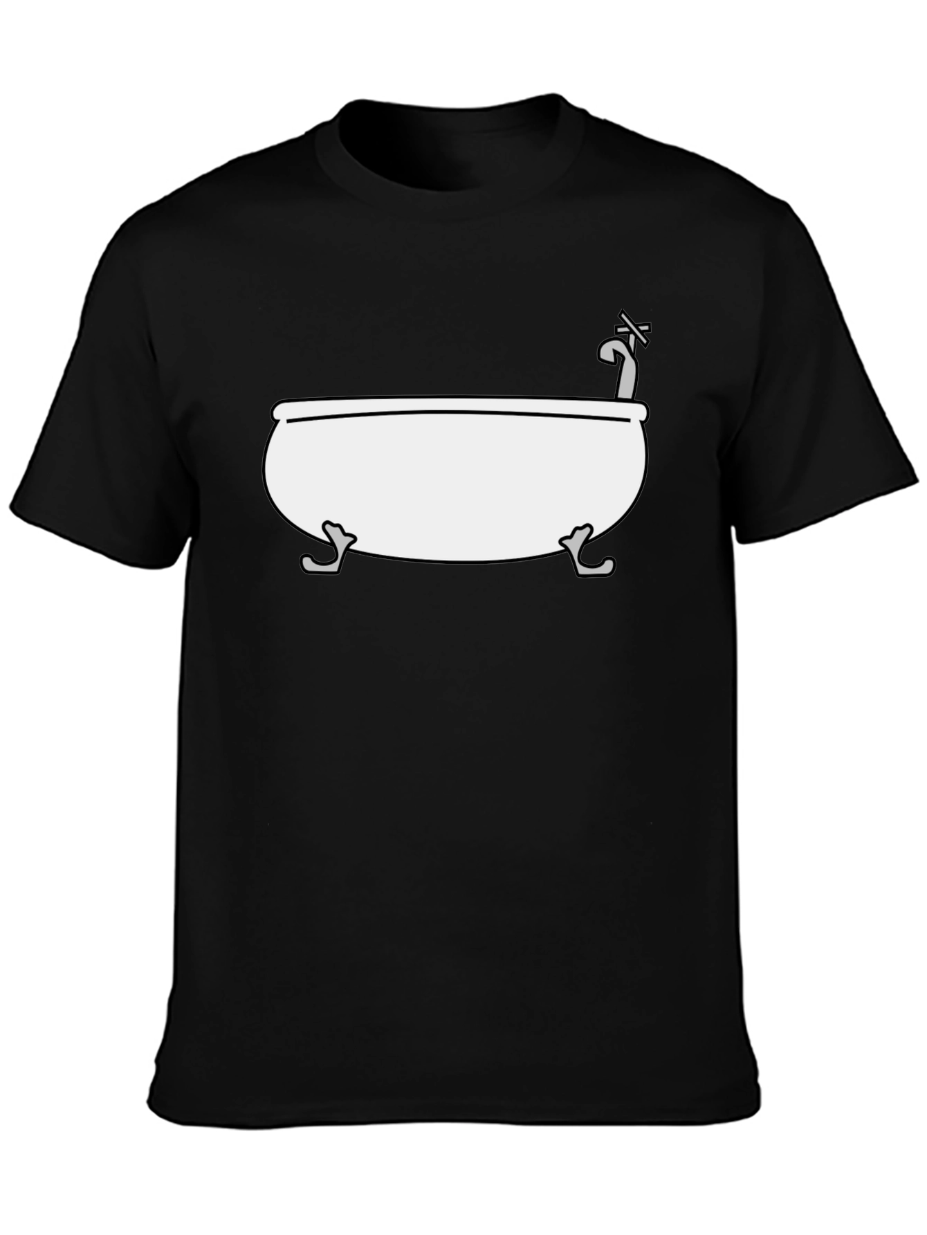 Black Funny Bathtub T-Shirt - Unique Graphic Tee view 3