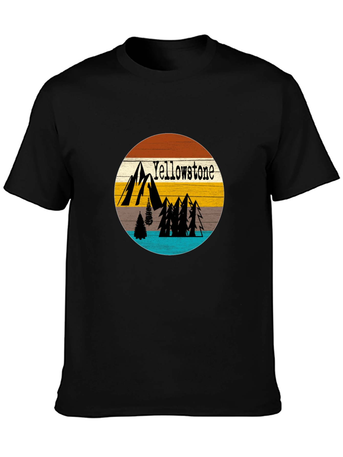 Black Yellowstone Nature Graphic Tee - Mens view 3