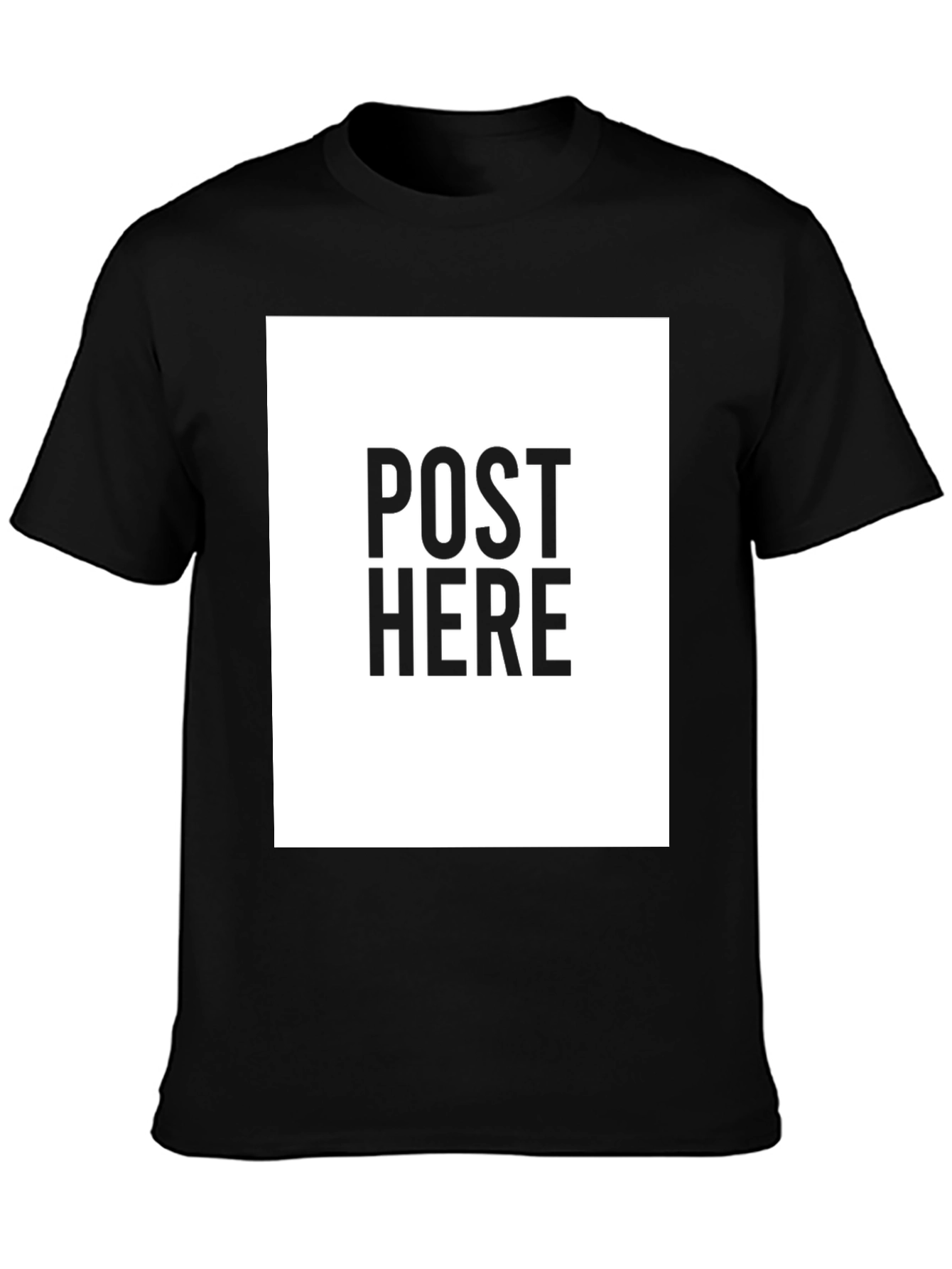 Black Black Tee: Post Here Graphic Print, Casual Wear view 3