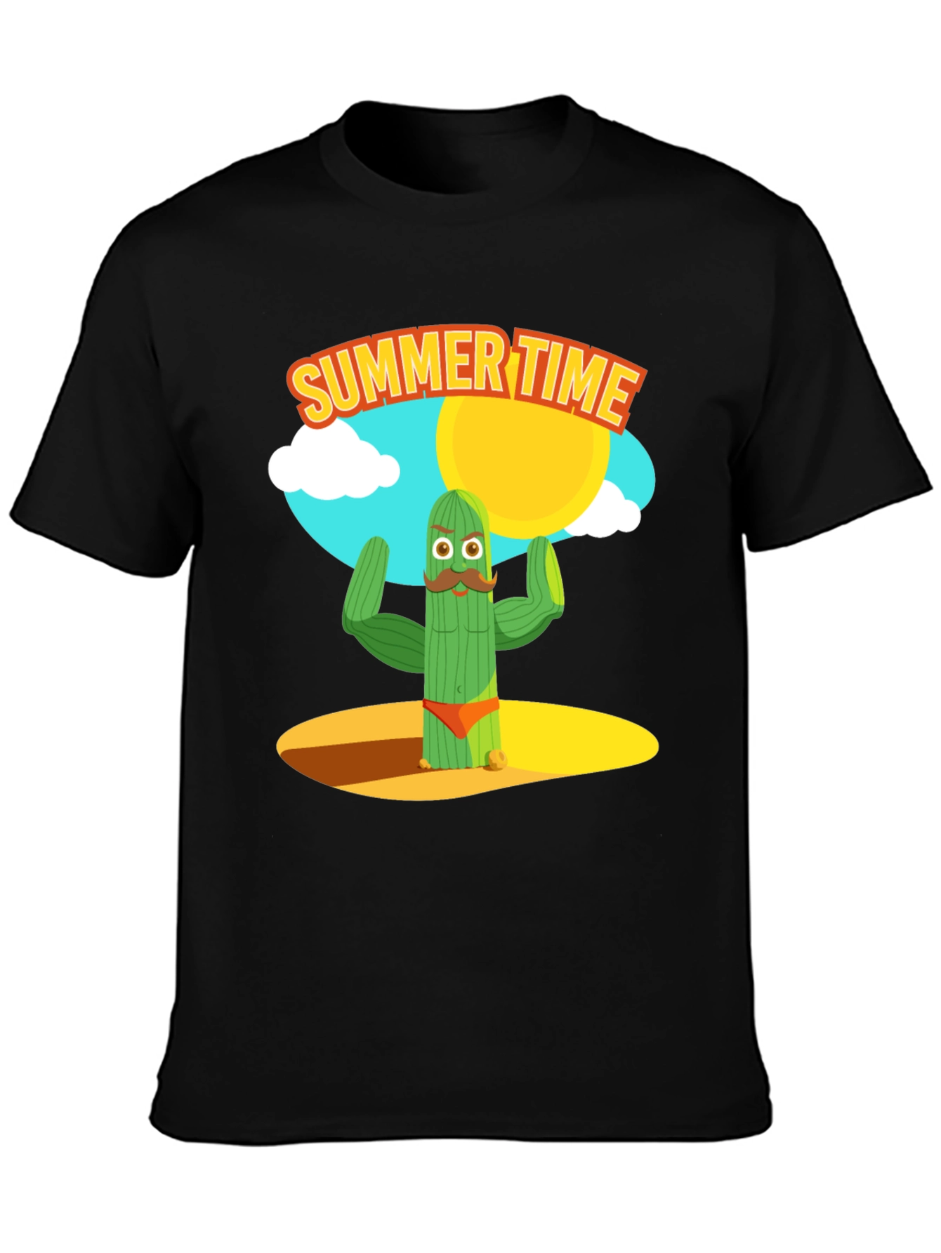 Black Summer Cactus Graphic Tee view 3