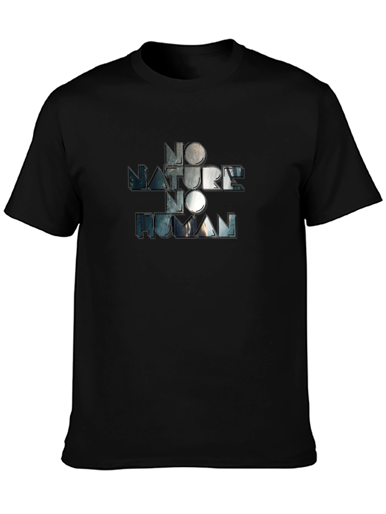Black No Nature, No Human Graphic Tee - Black view 3