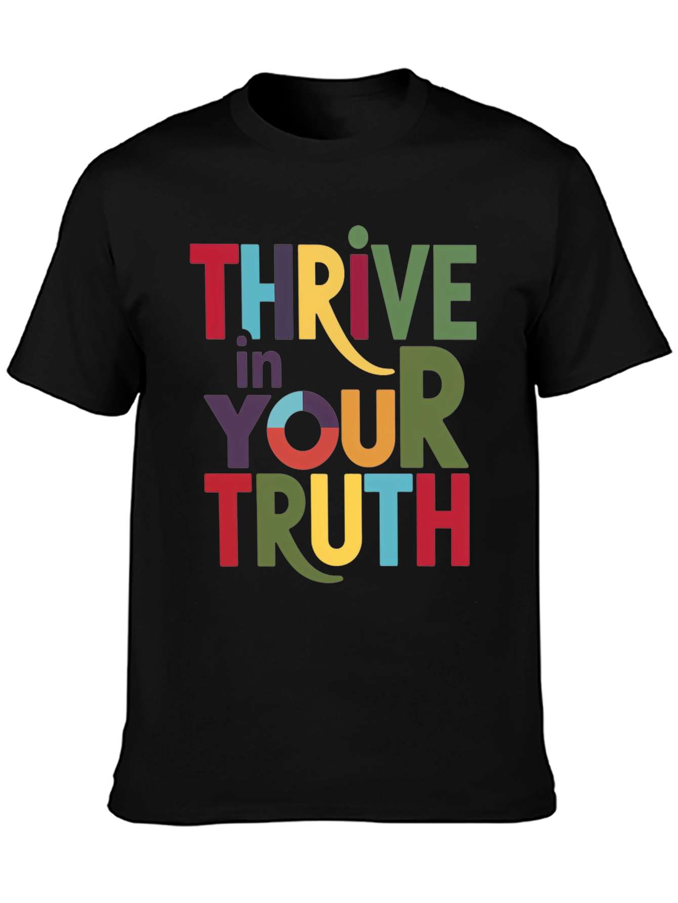 Black Thrive in Your Truth Graphic Tee - Black view 3