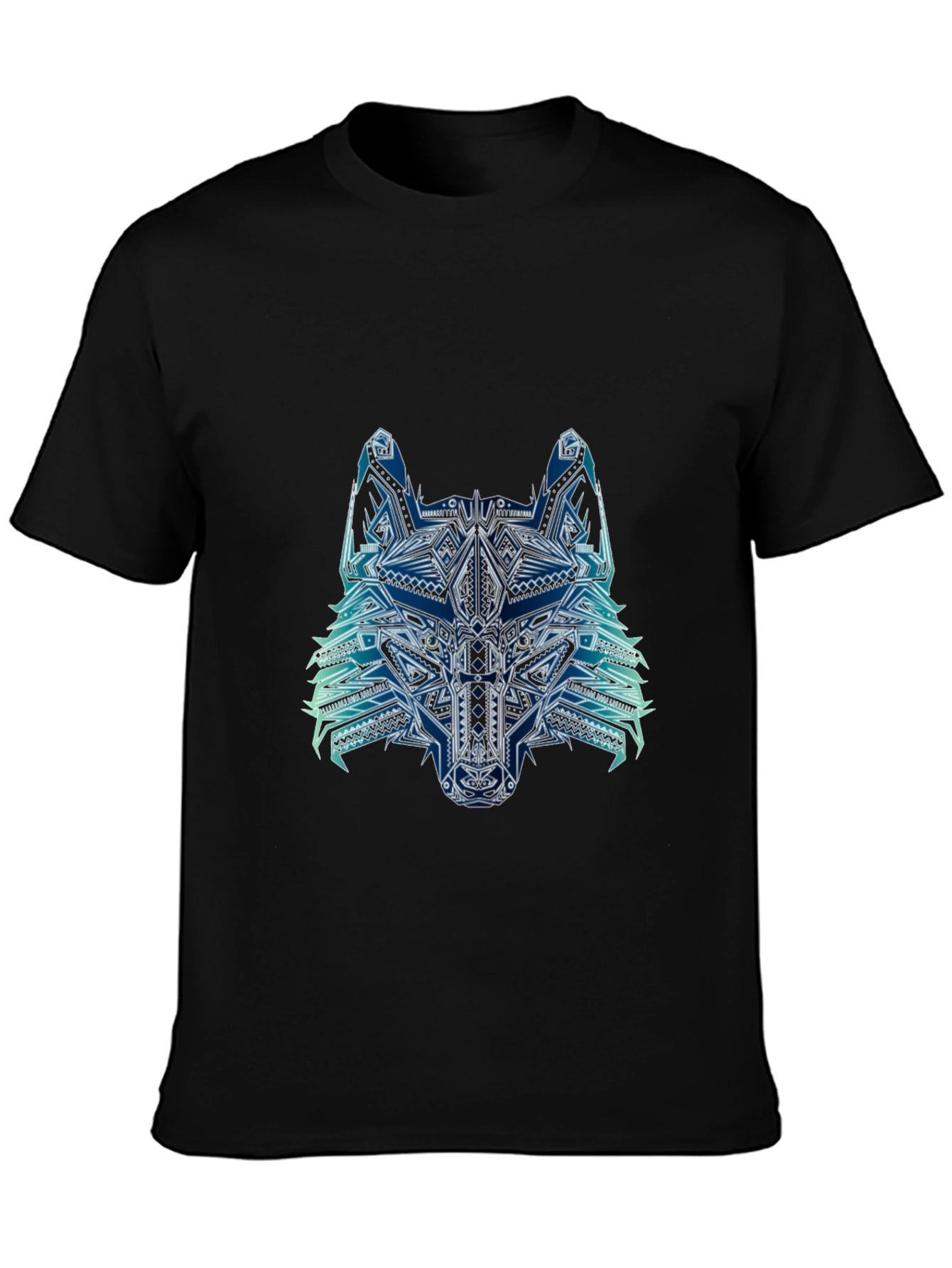 Black Abstract Wolf Graphic Tee - Mens Black T-Shirt view 3