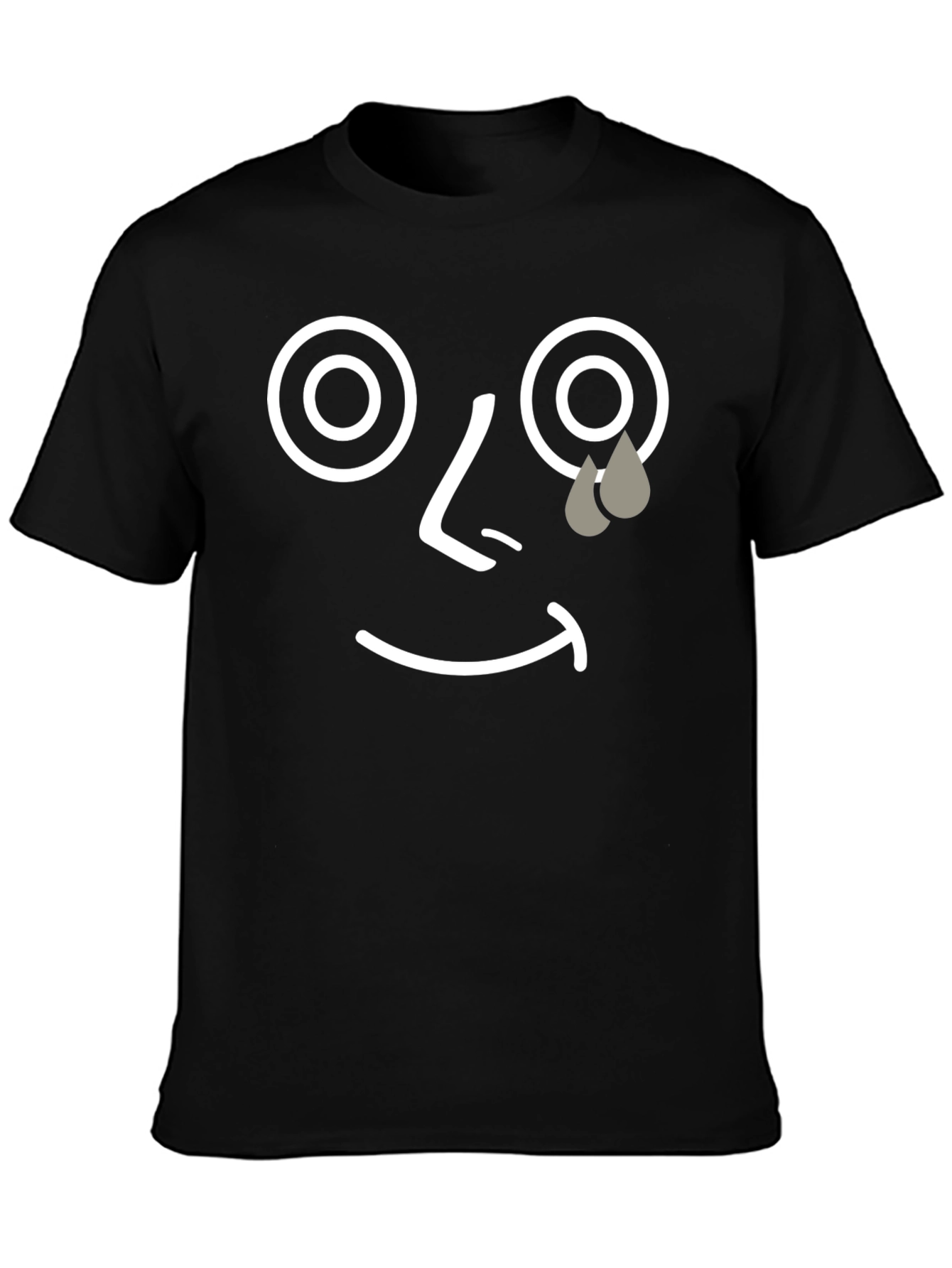 Black Sad Face Graphic Tee - Unisex Black T-Shirt view 3