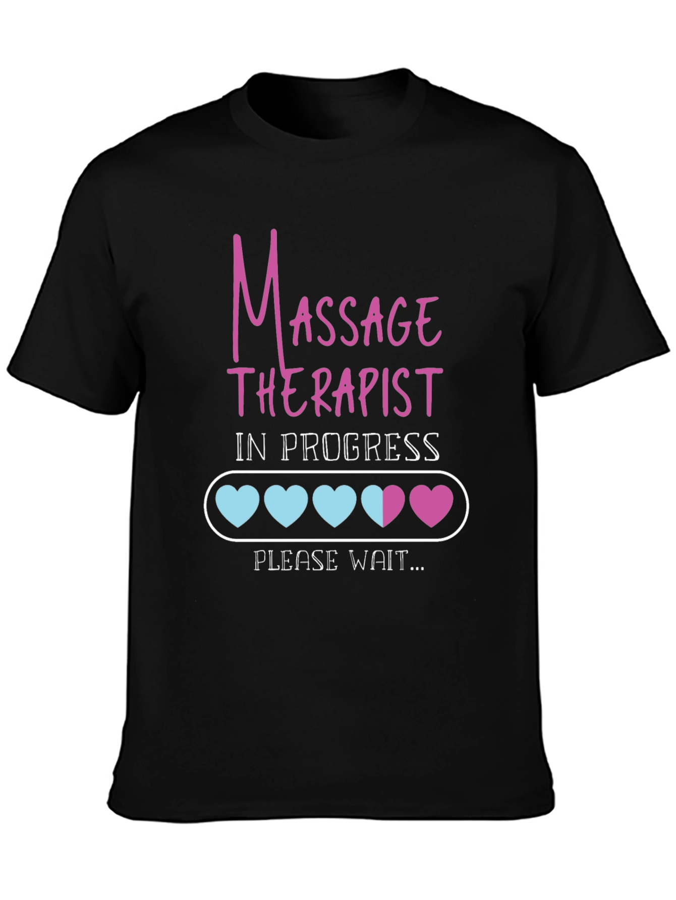 Black Massage Therapist in Progress Tee view 3