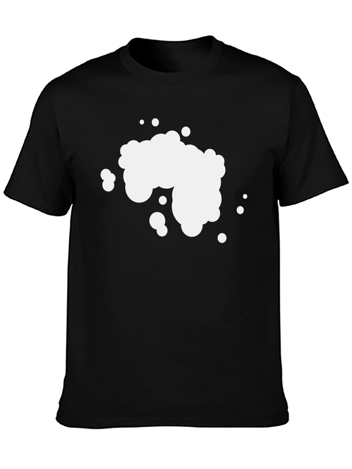 Black Men's Black Graphic T-Shirt - Abstract Bubble Design view 3