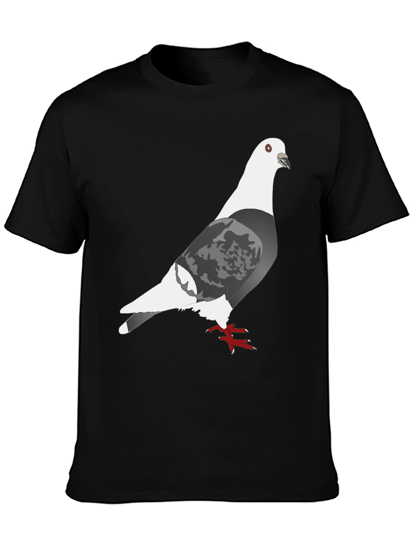 Black Pigeon Graphic Tee - Unique Bird Design Shirt view 3