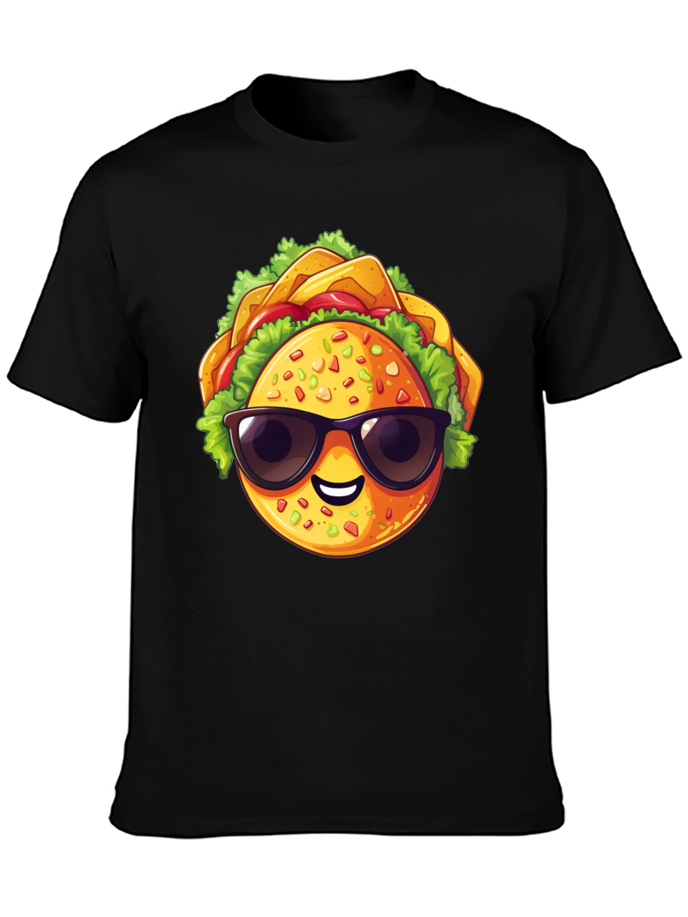Black Cool Taco Graphic T-Shirt - Stylish Black Tee view 3