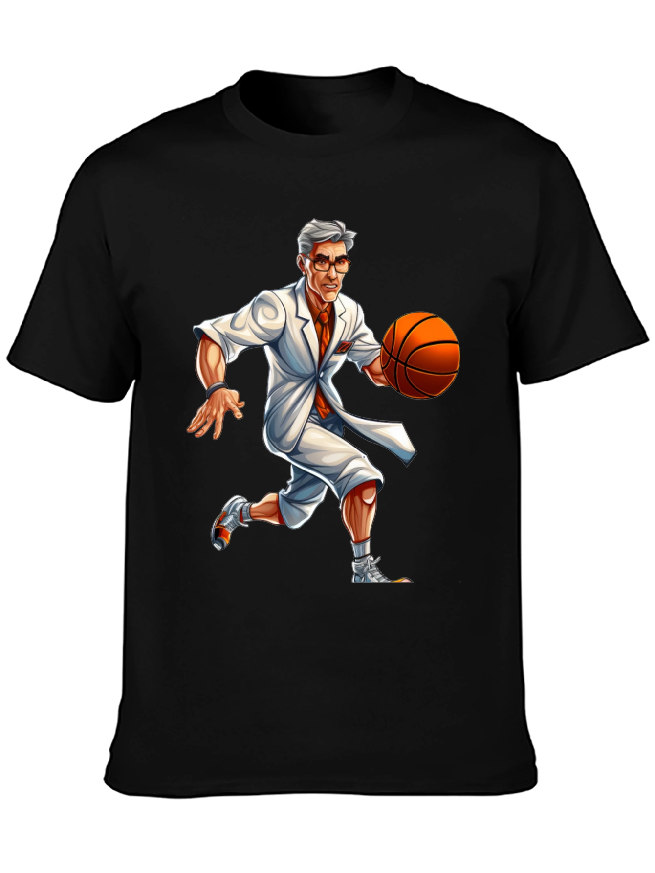 Black Colonel Sanders Basketball T-Shirt - Novelty Tee view 3