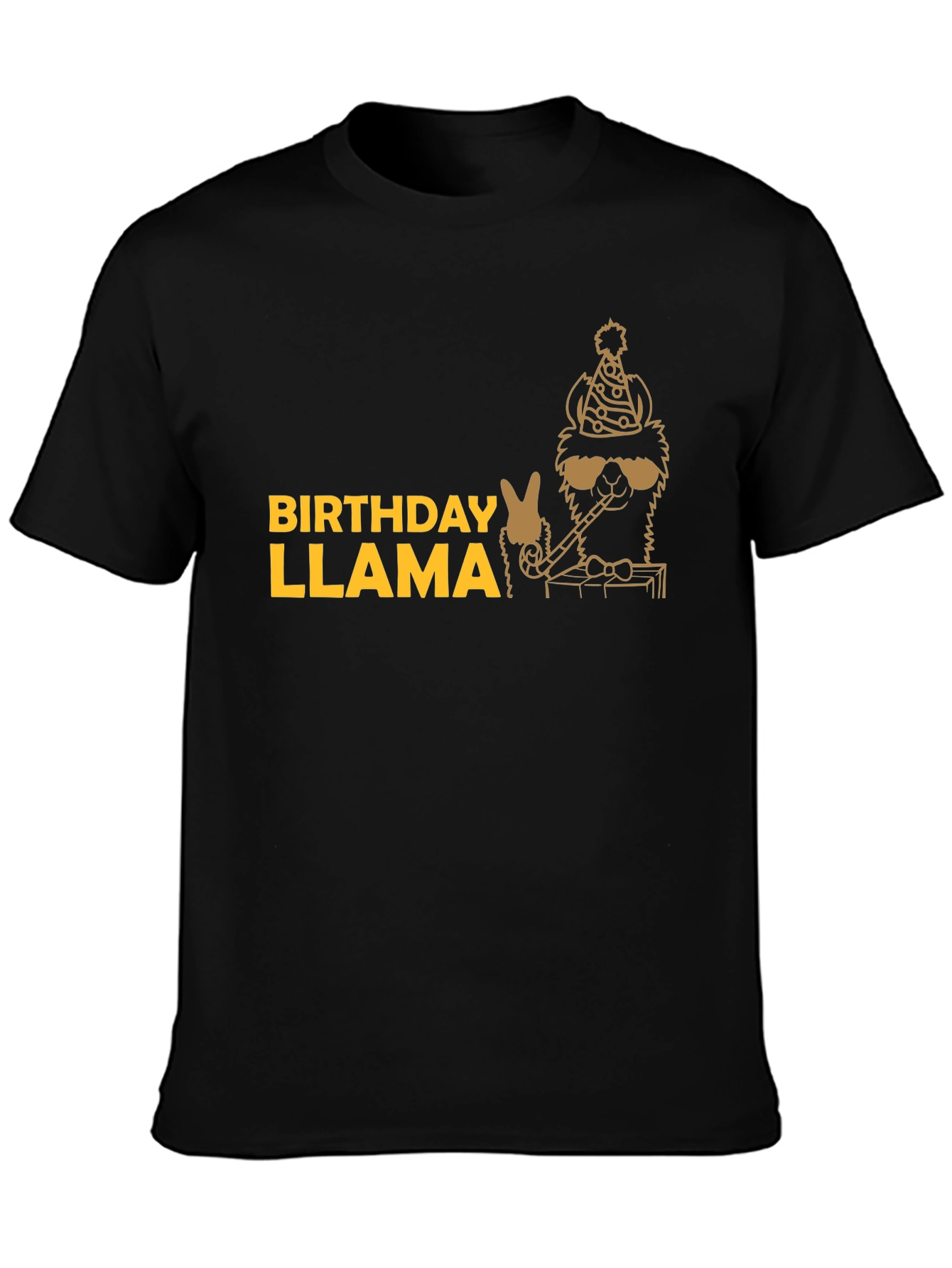 Black Birthday Llama T-Shirt - Party Animal Tee view 3