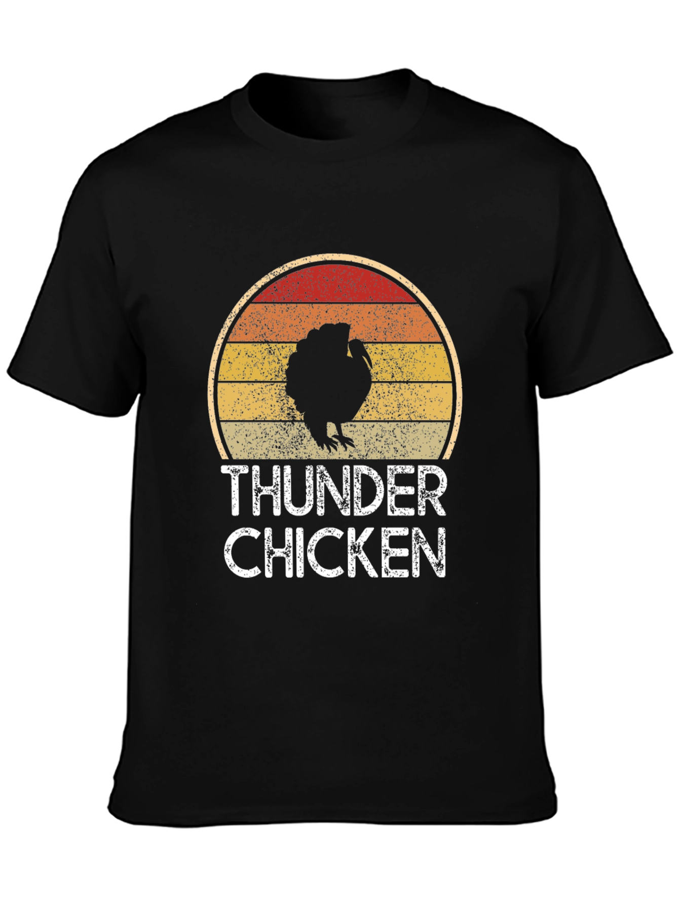 Black Thunder Chicken T-Shirt - Retro Turkey Design view 3