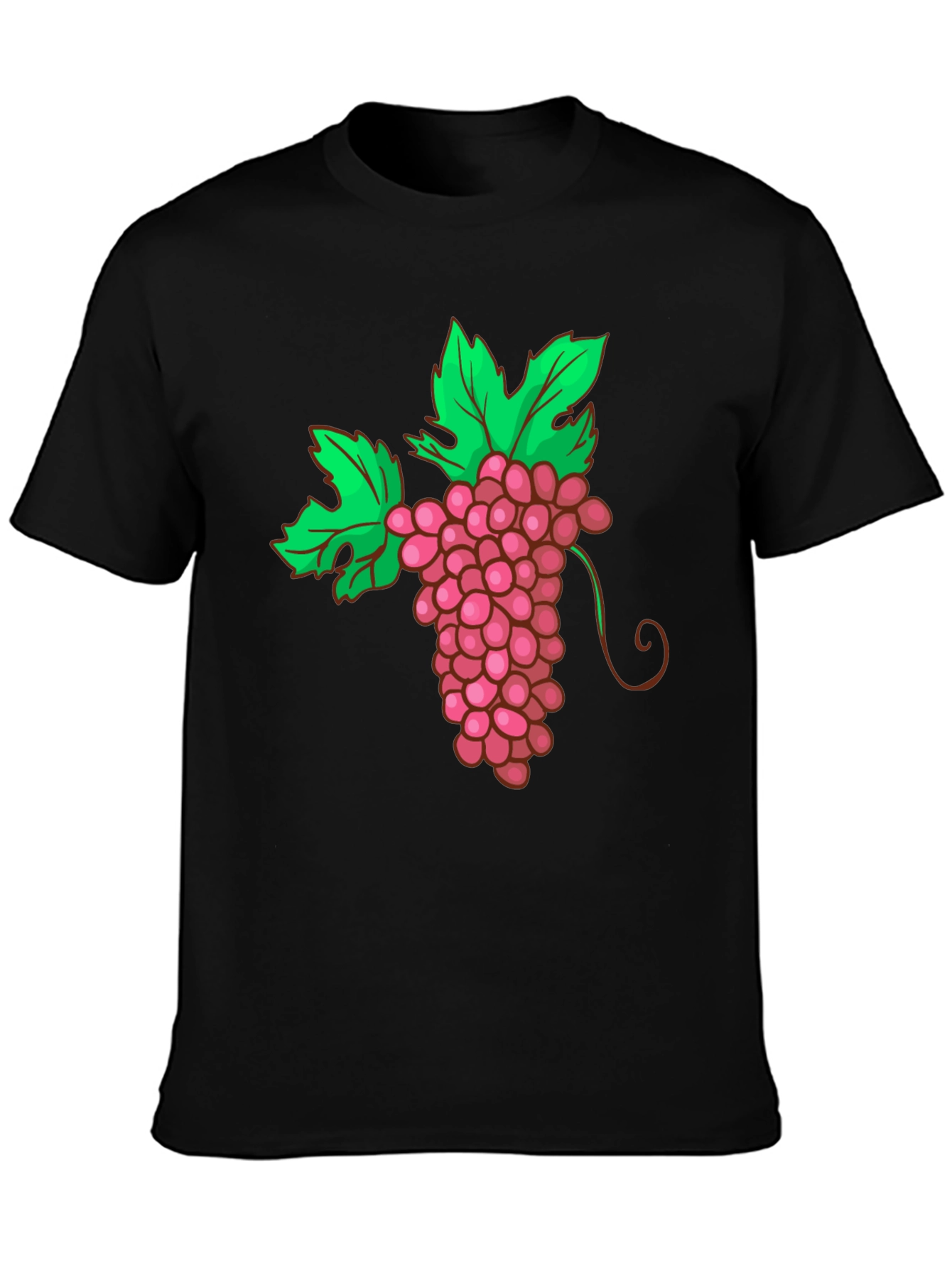 Black Grape Graphic Tee - Black Cotton Blend T-Shirt view 3