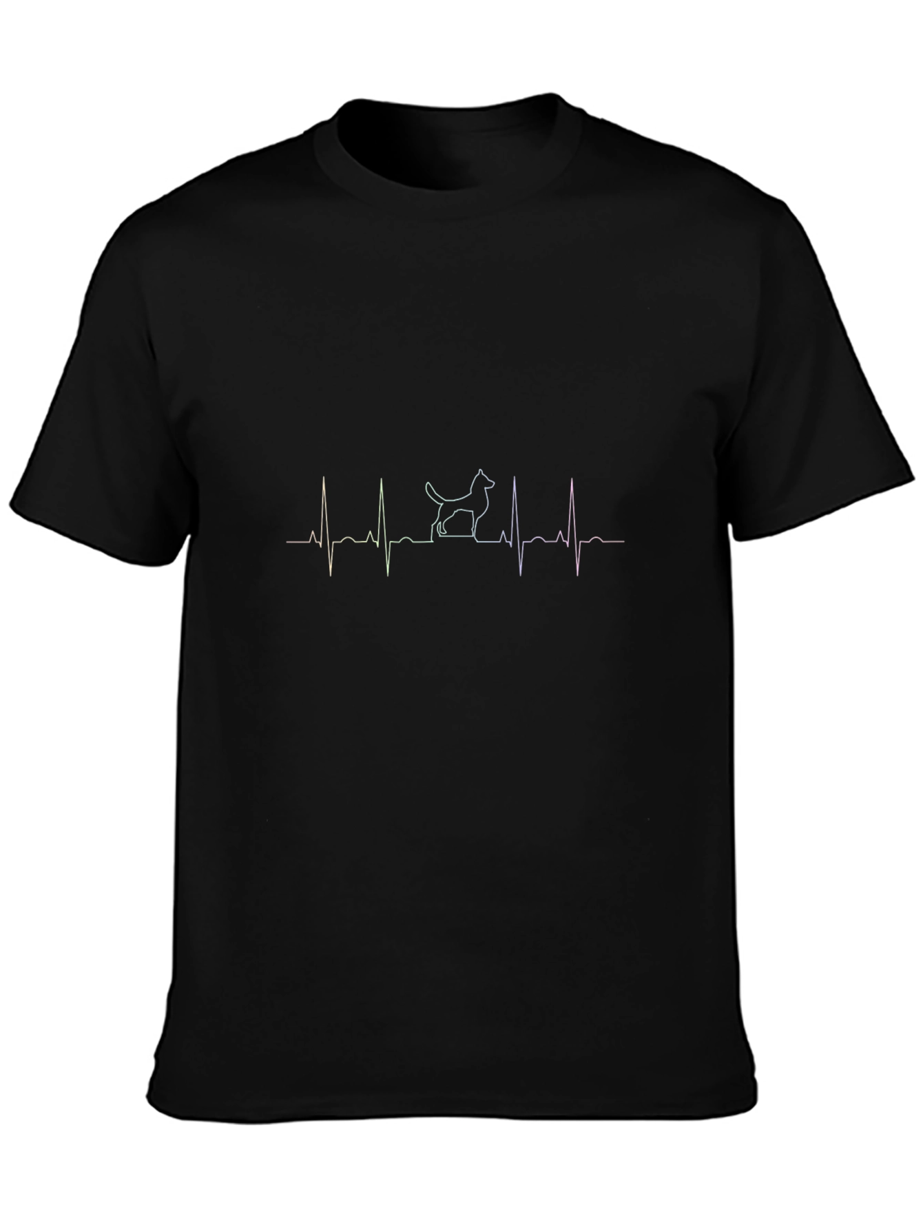 Black Dog Heartbeat Graphic Tee - Stylish & Unique Design view 3