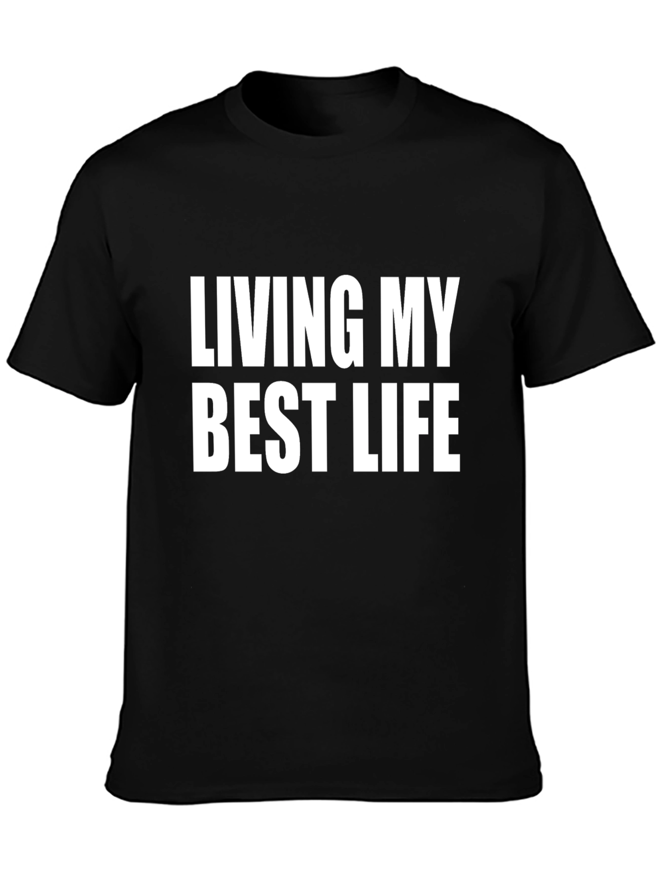Black Living My Best Life T-Shirt - Stylish Black Tee view 3