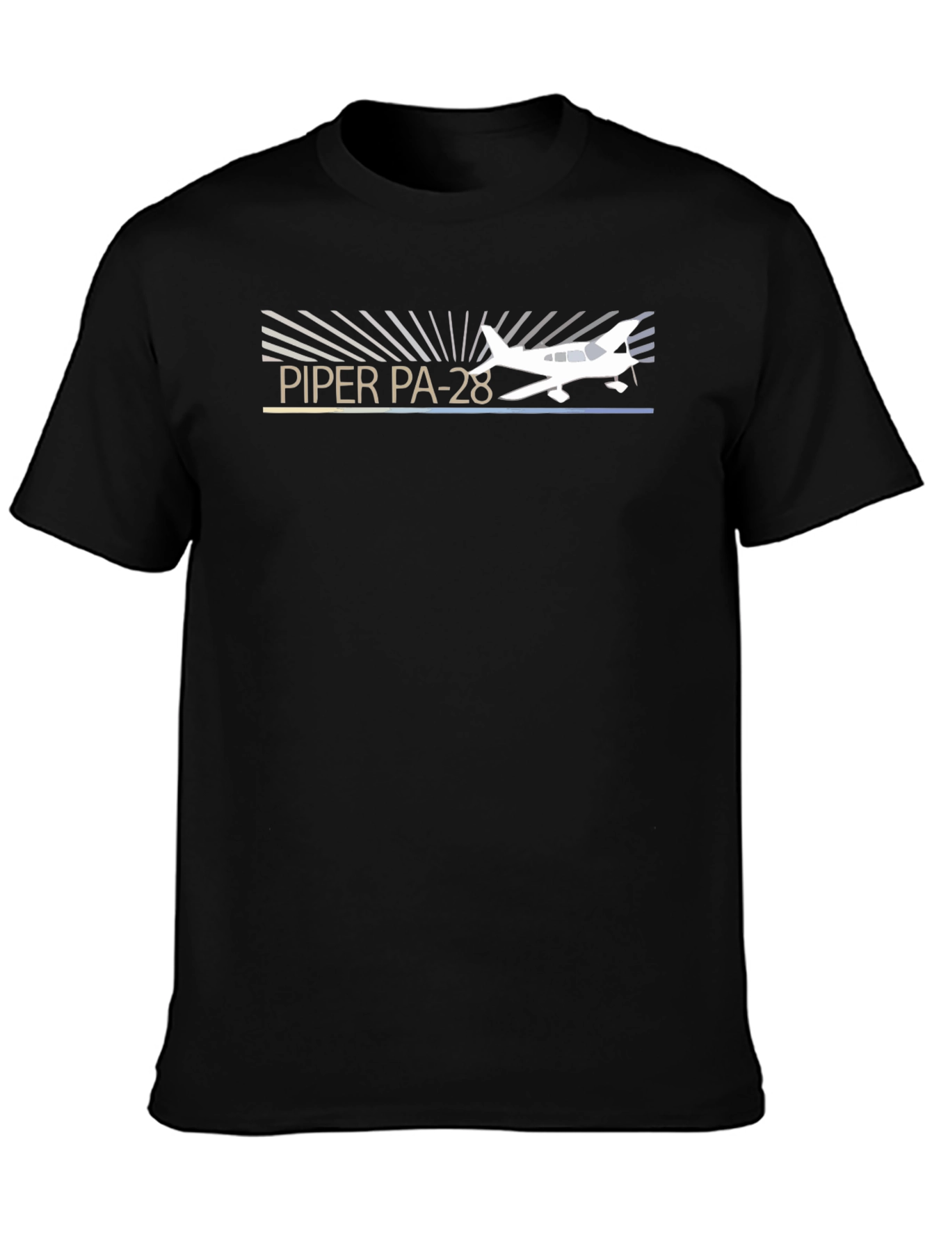 Black Piper PA-28 Airplane Graphic T-Shirt view 3