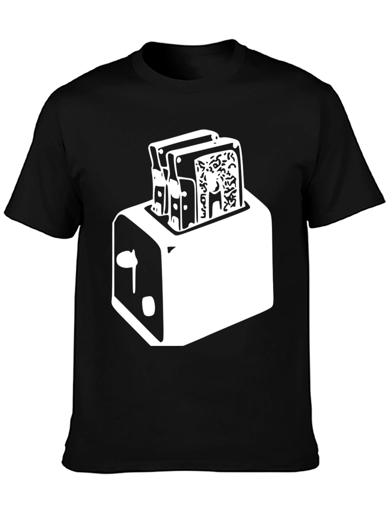 Black Toaster Graphic Tee - Crisp Black Cotton Blend view 3