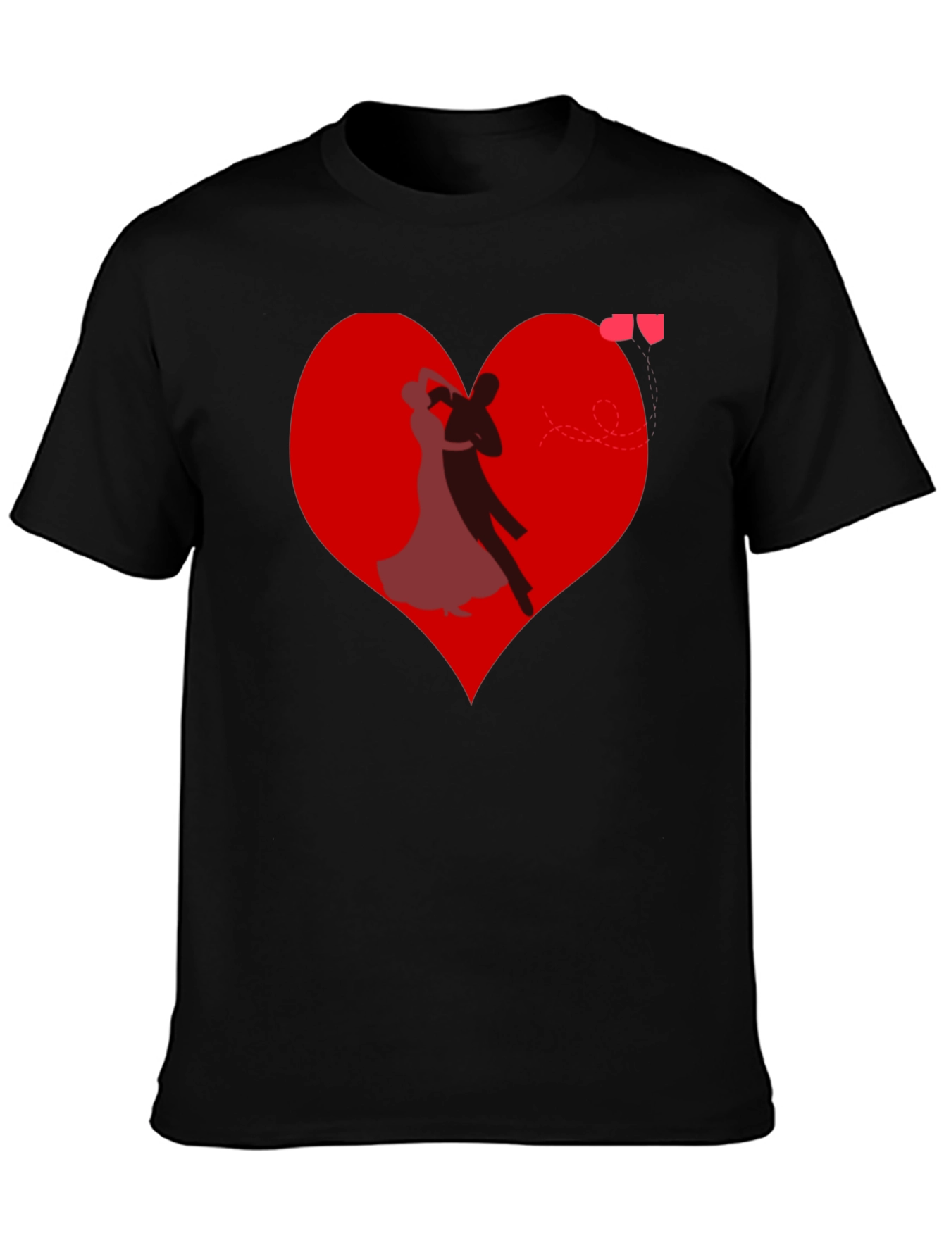 Black Romantic Dance Heart T-Shirt view 3