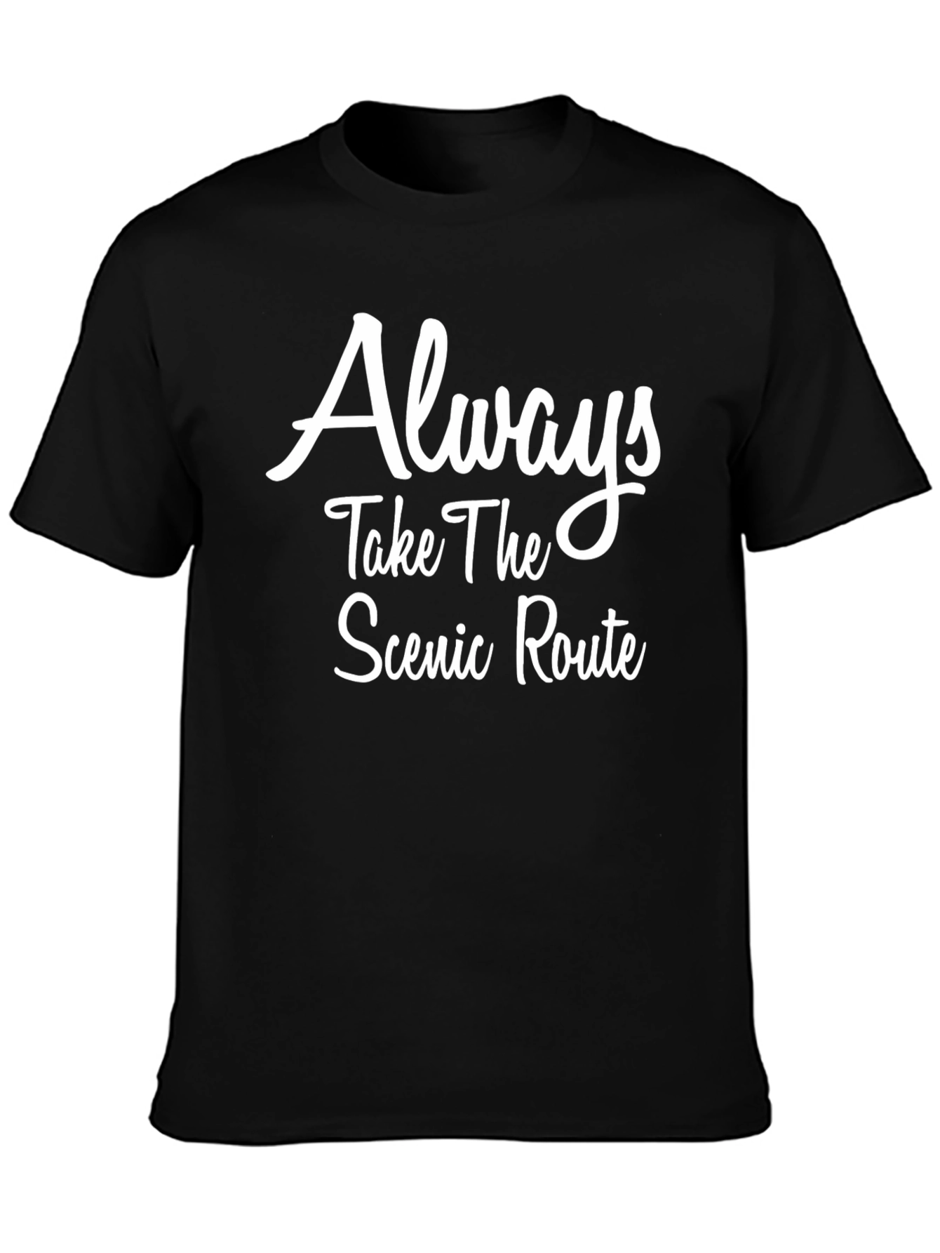 Scenic Route Black T-Shirt - Inspirational Graphic Tee - 3