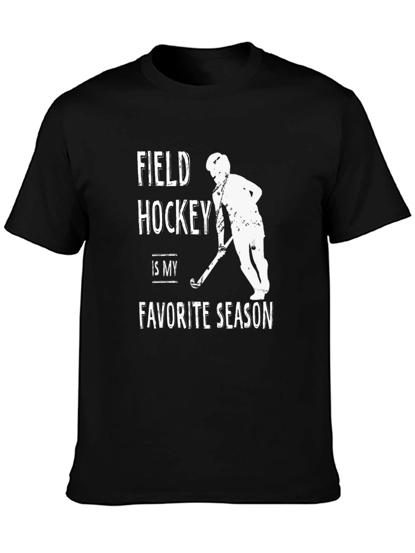 Black Field Hockey Favorite Season Black T-Shirt view 3