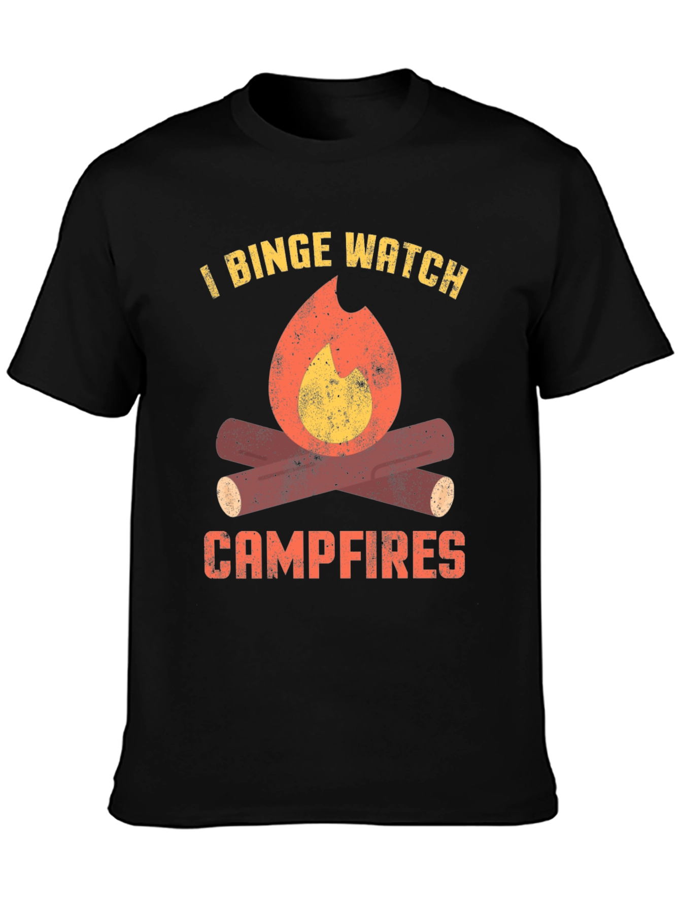 Black I Binge Watch Campfires Graphic Tee view 3