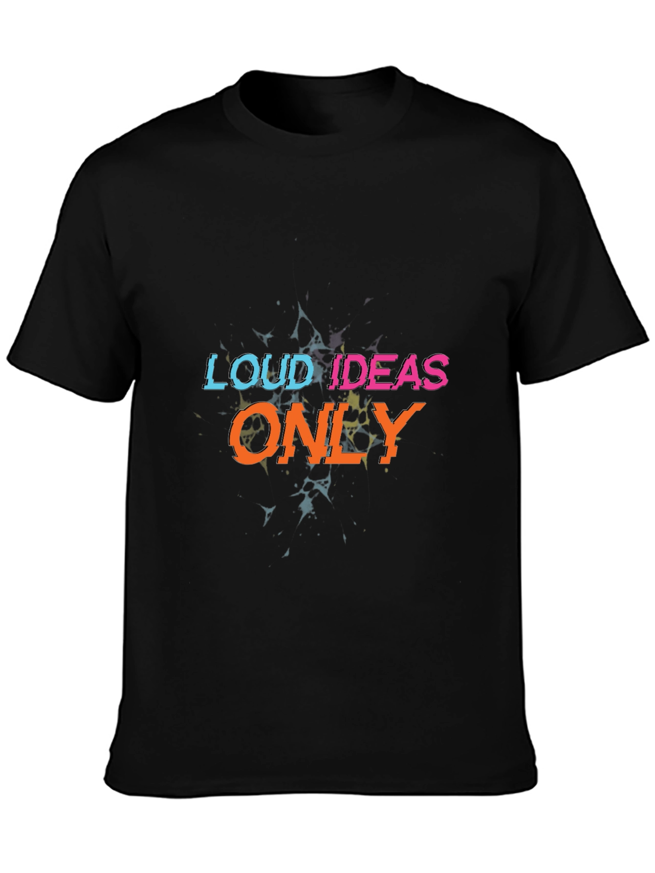 Black Loud Ideas Only Graphic Tee - Black view 3