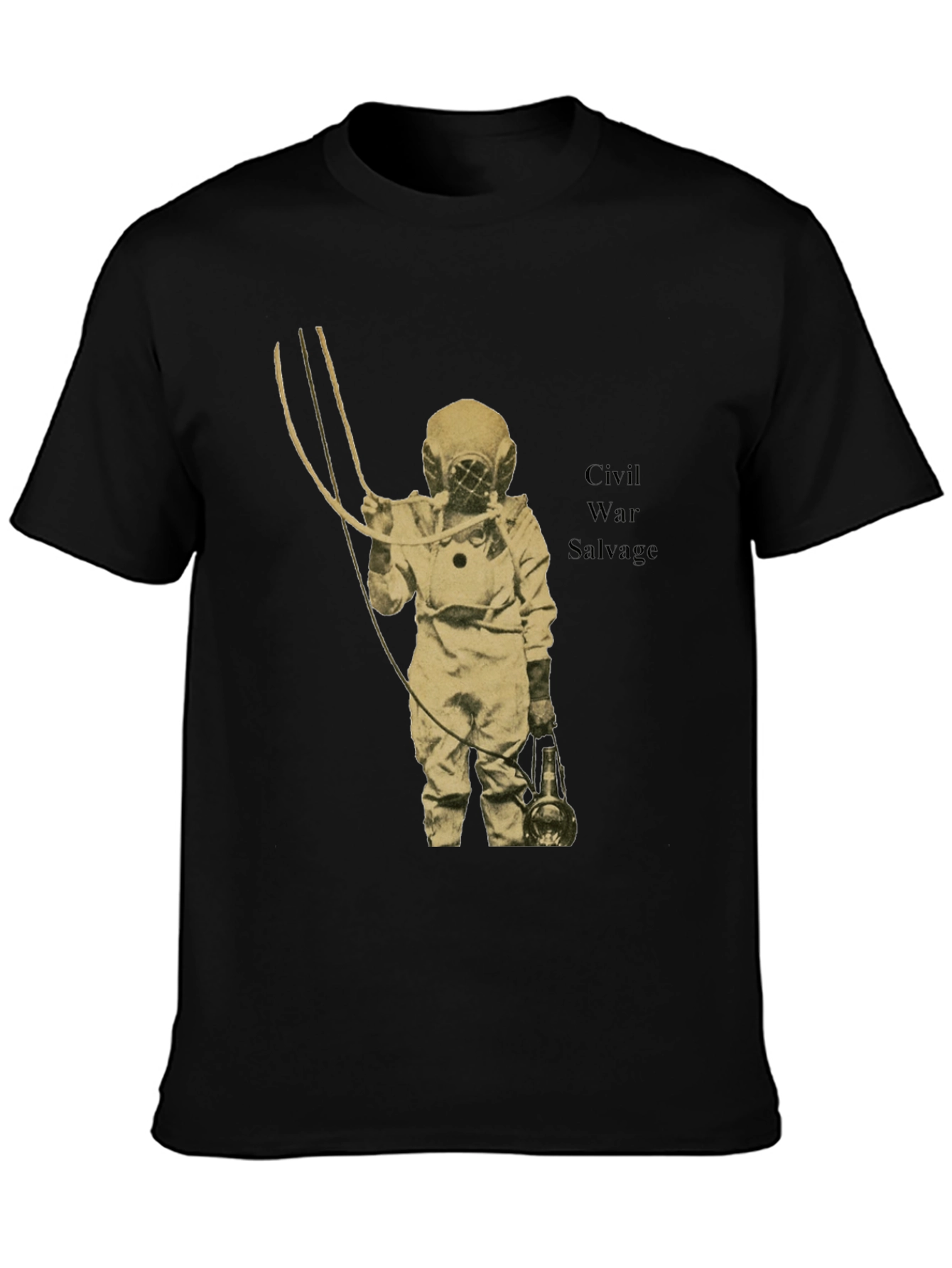 Black Civil War Salvage Diver Graphic Tee view 3