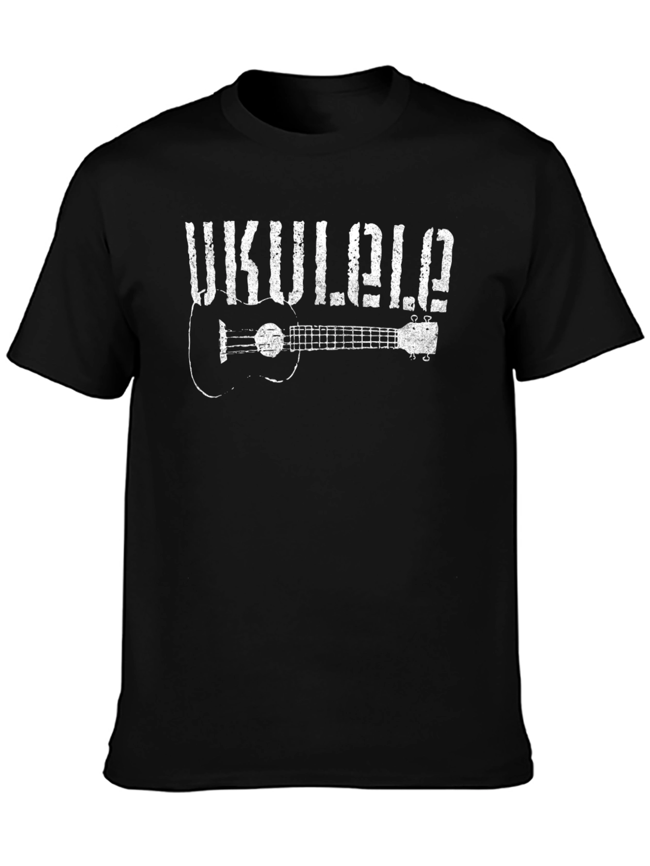 Black Ukulele Graphic Tee - Cool Musician T-Shirt view 3
