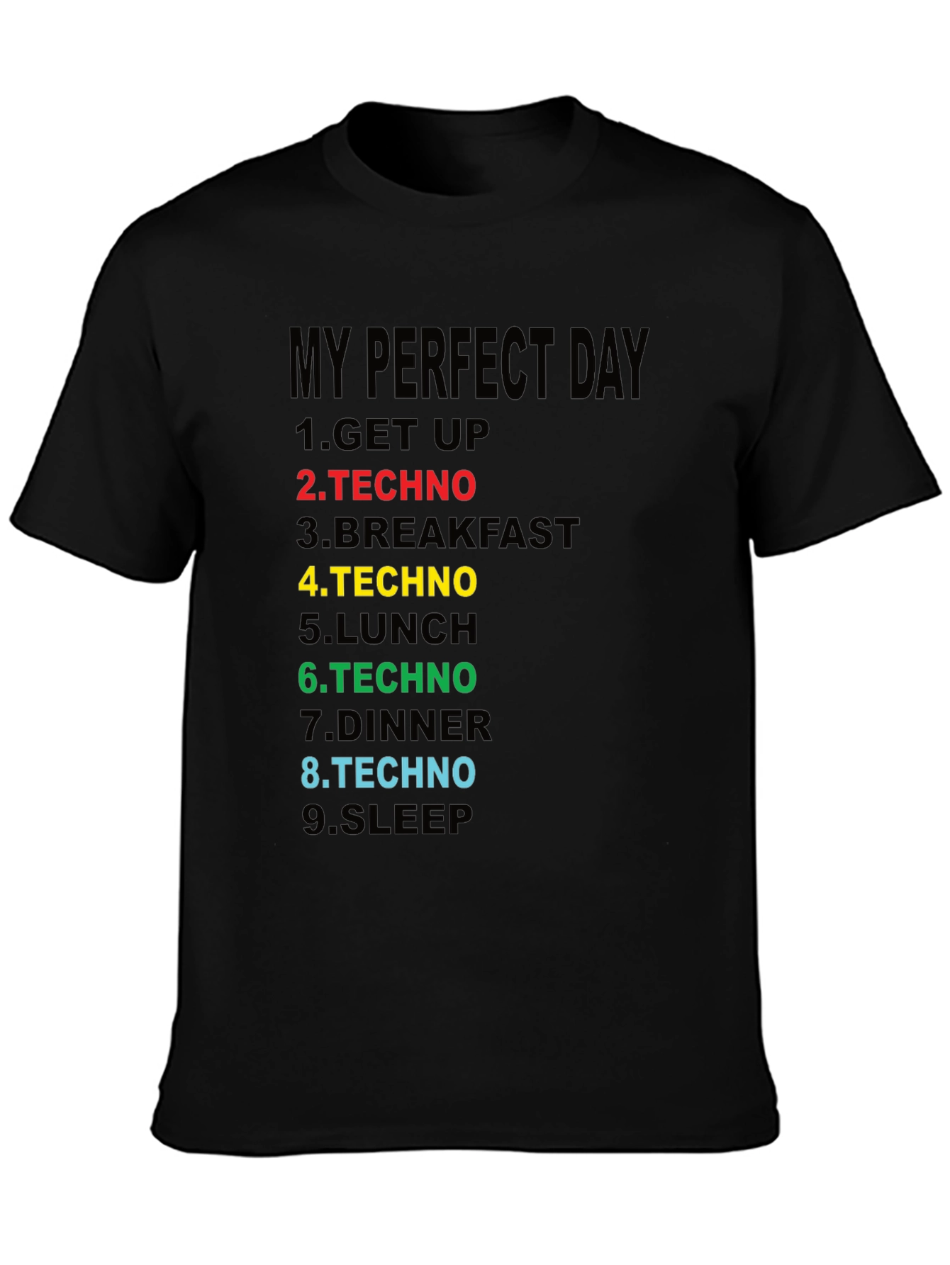 Black Perfect Day Techno T-Shirt - Music Lover Tee view 3