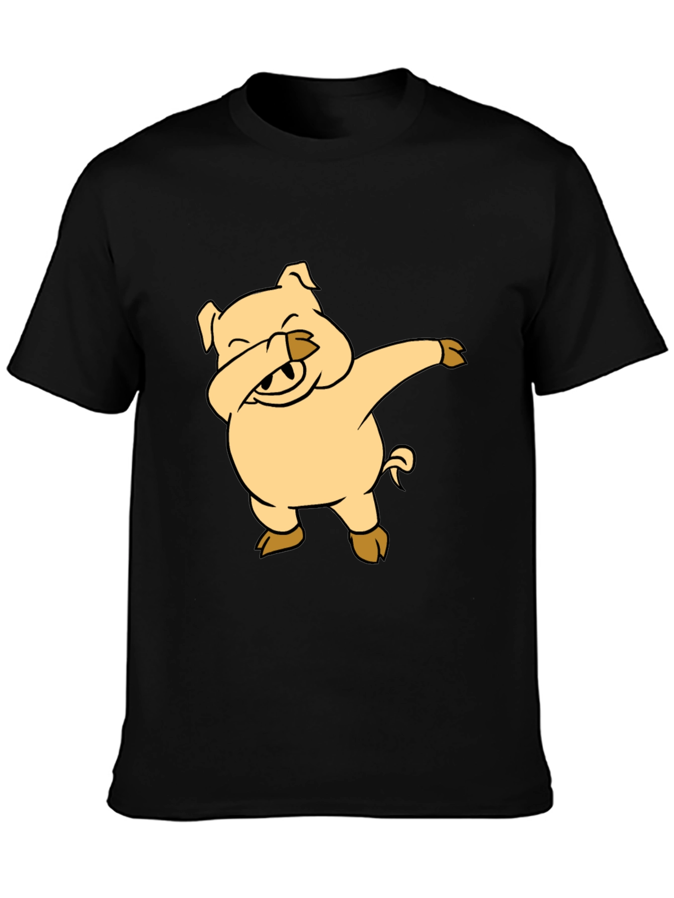 Black Dabbing Pig Graphic T-Shirt - Funny Animal Tee view 3