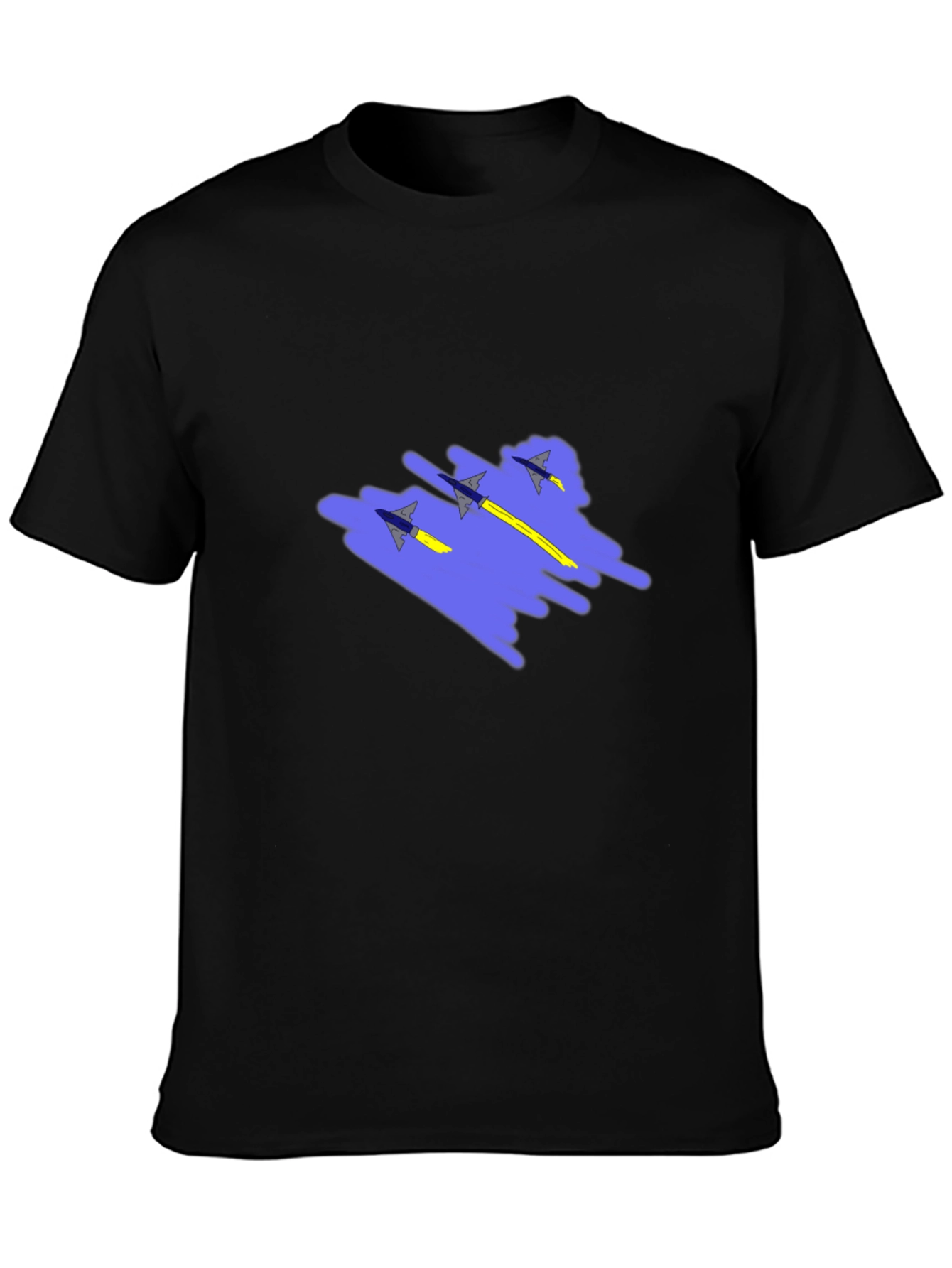 Black Jet Squadron Graphic Print Black T-Shirt view 3