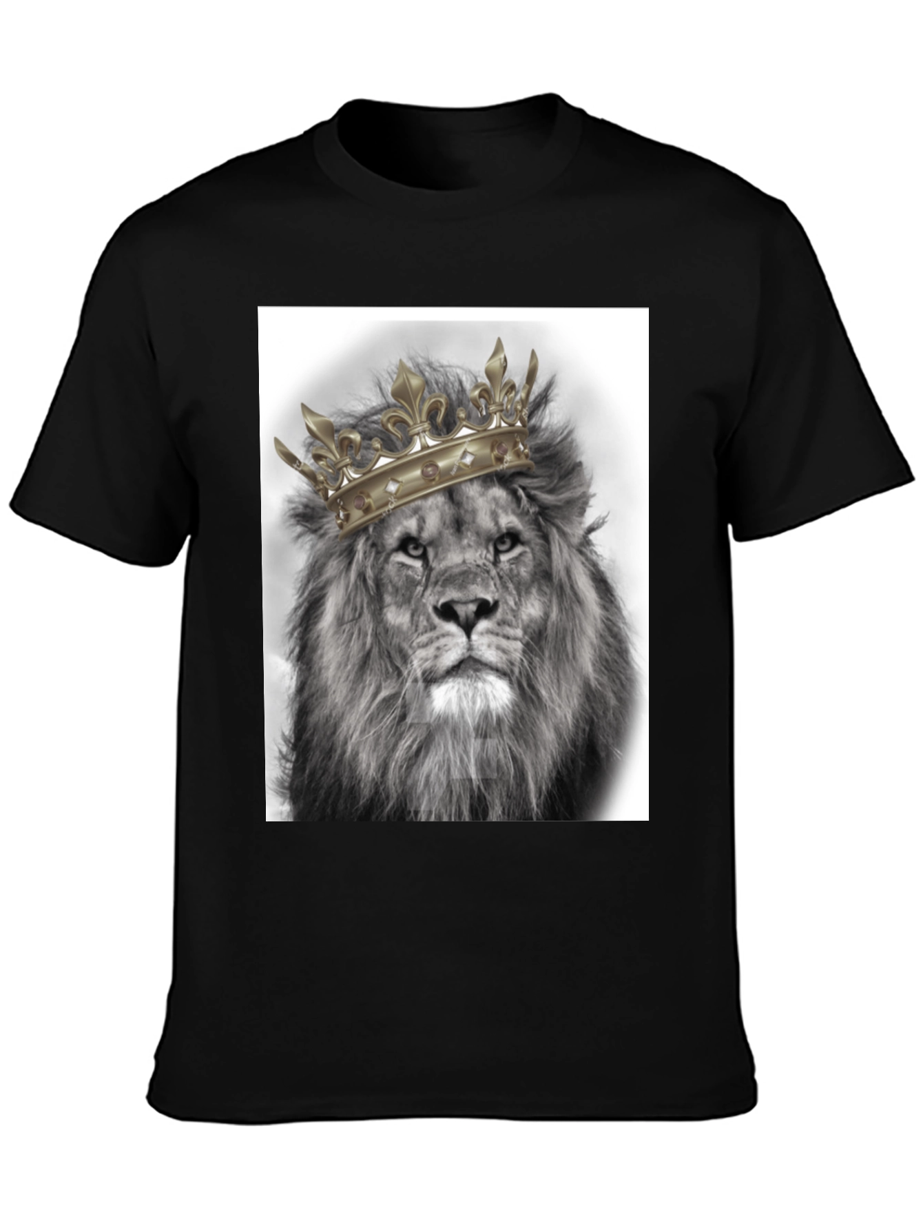Black Lion King Graphic Tee - Black Cotton T-Shirt view 3