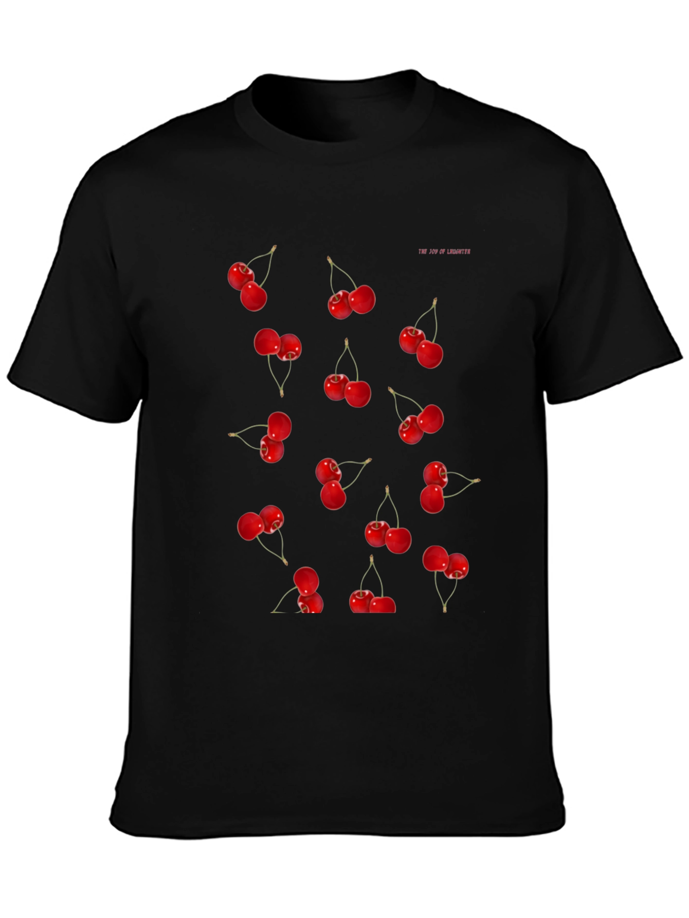Black Cherry Print Black T-Shirt view 3