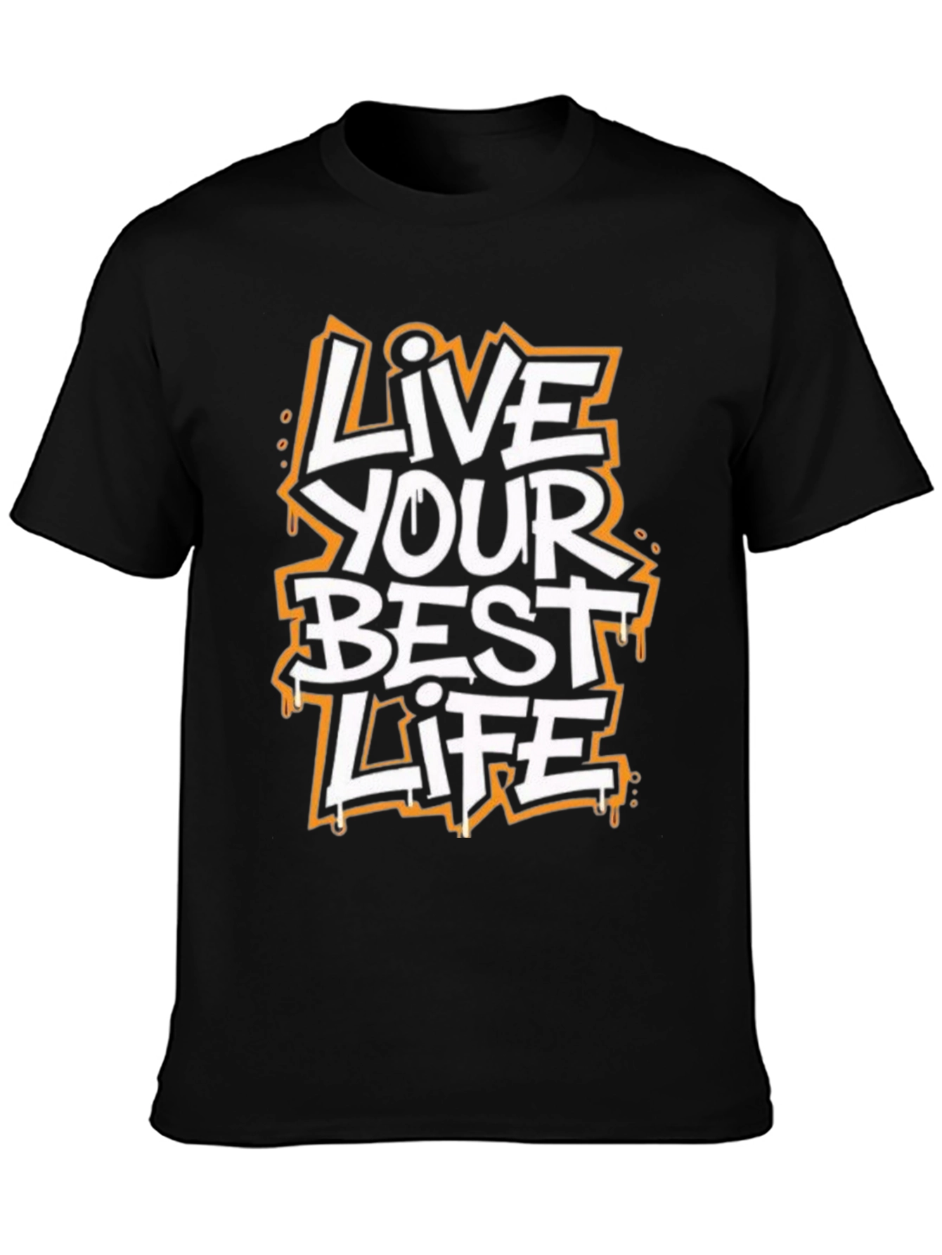 Black Live Your Best Life Graphic Tee - Black view 3